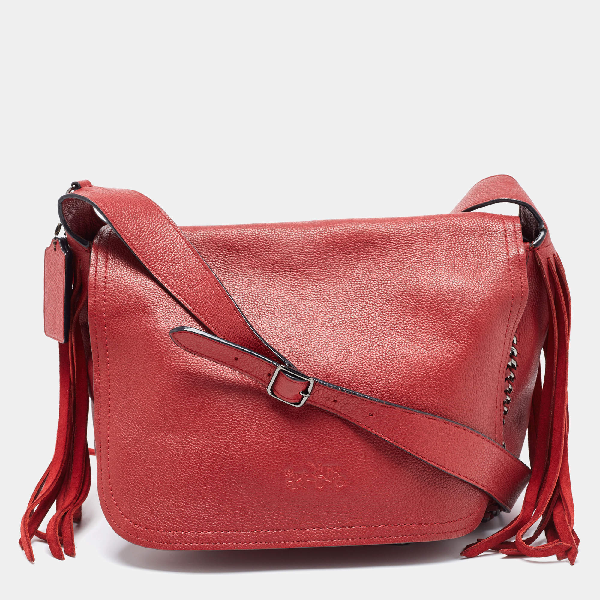 Coach Red Leather Dakotah Messenger Bag