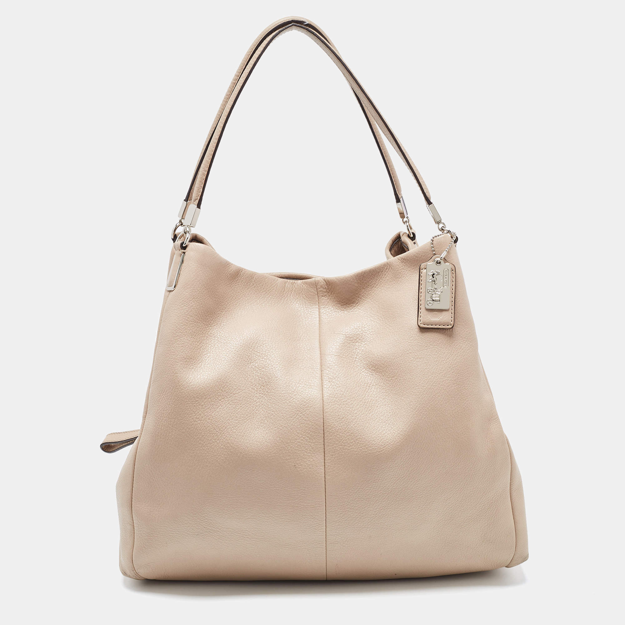 Pre Owned Coach Beige Leather Edie Satchel