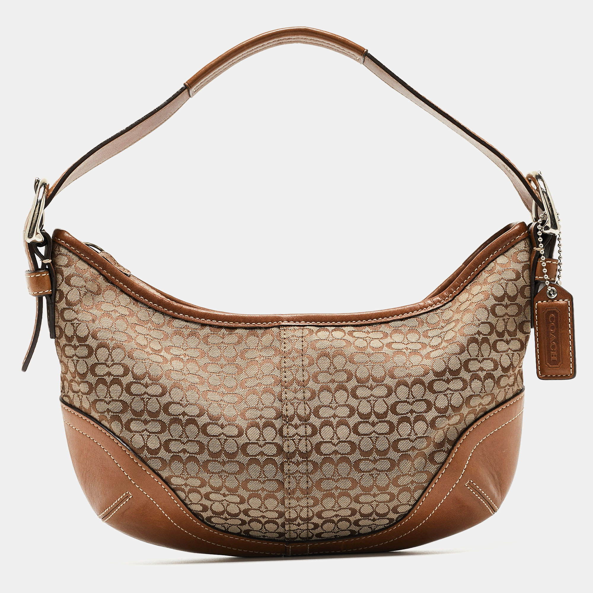Coach Beige/Brown Signature Canvas and Leather Soho Hobo