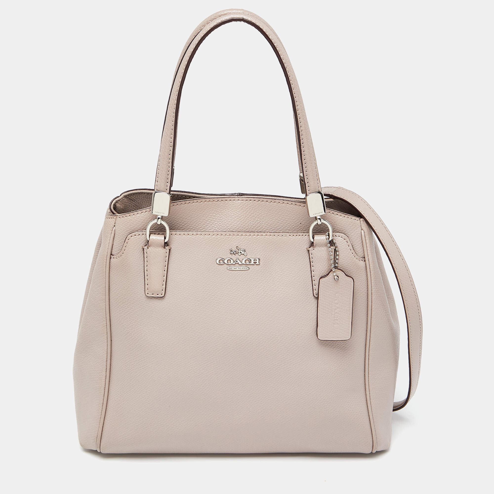 Pre Owned Coach Beige Leather Minetta Satchel