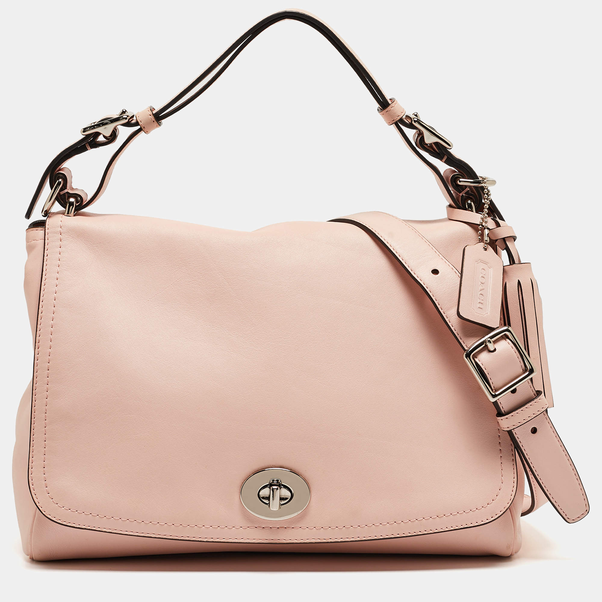Pre Owned Coach Blush Pink Leather Legacy Romy Top Handle Bag 