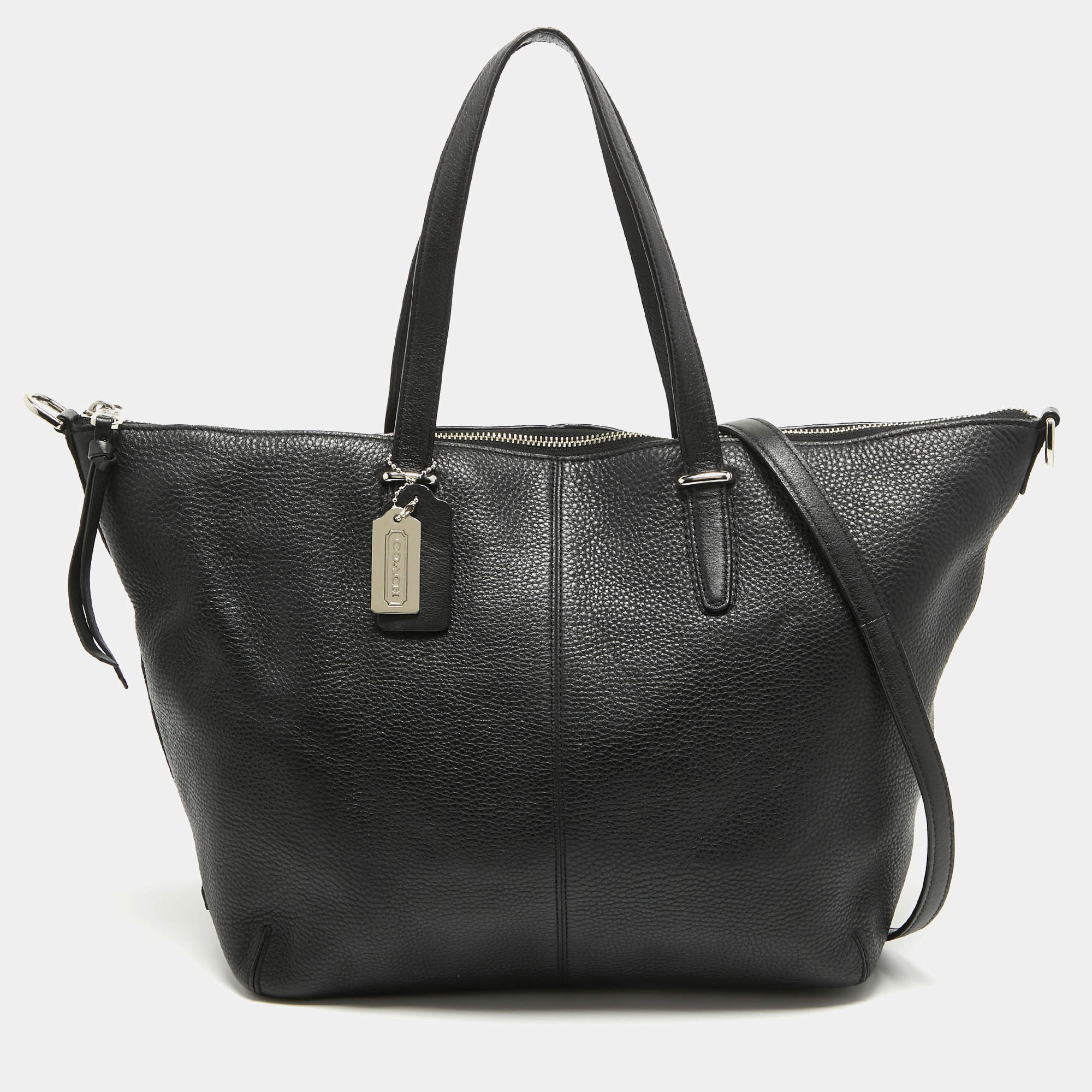 Pre Owned Coach Black Leather Bleecker Zip Tote