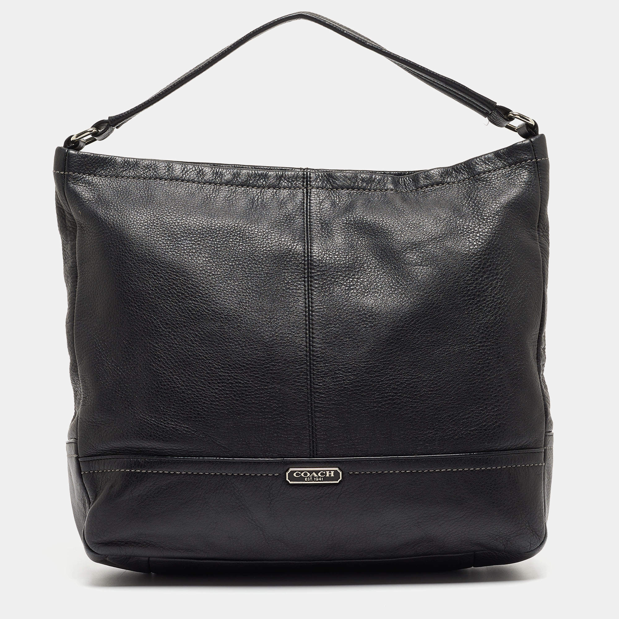 Coach Black Leather Park Hobo