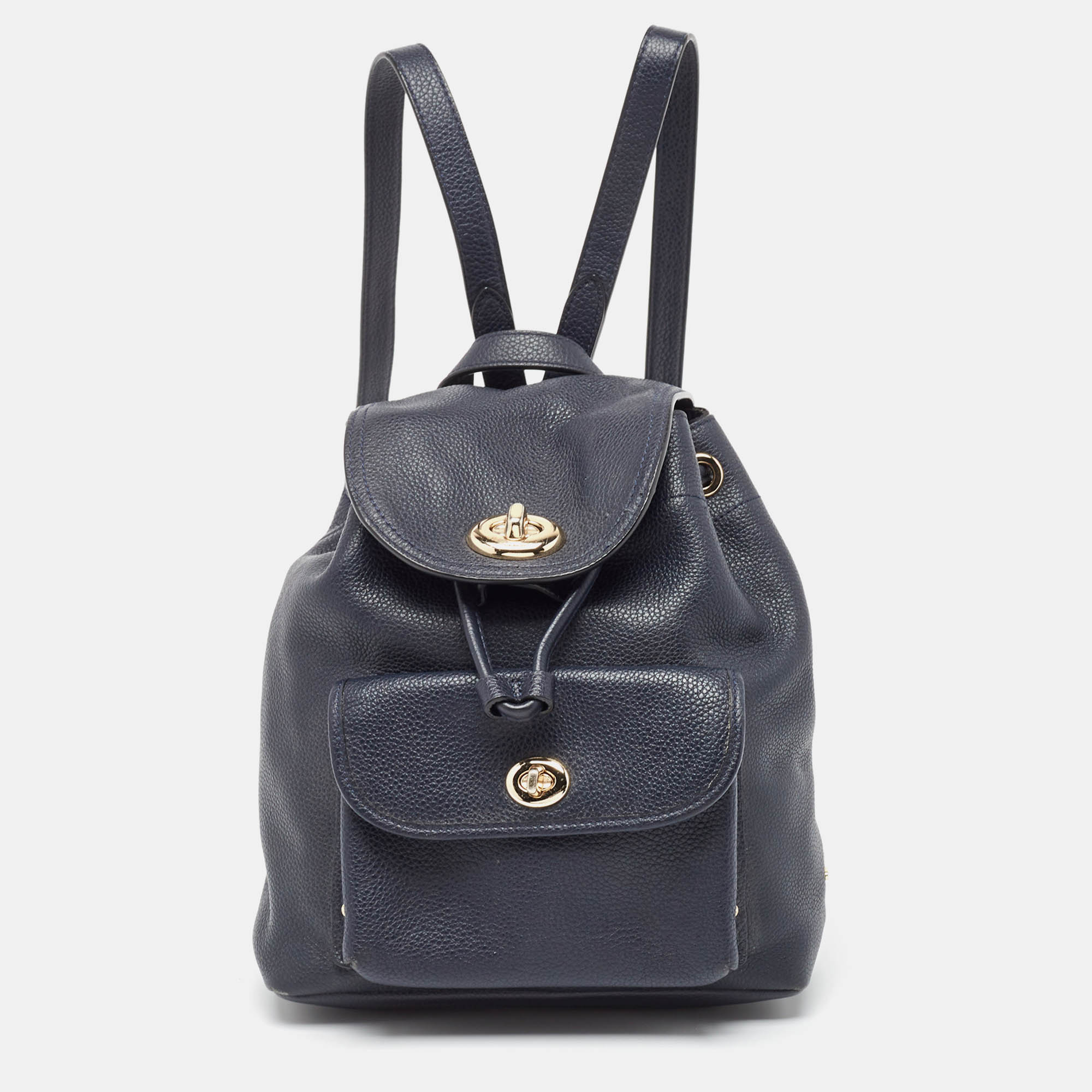 Coach Black Leather Mini Turnlock Rucksack Backpack Coach TLC