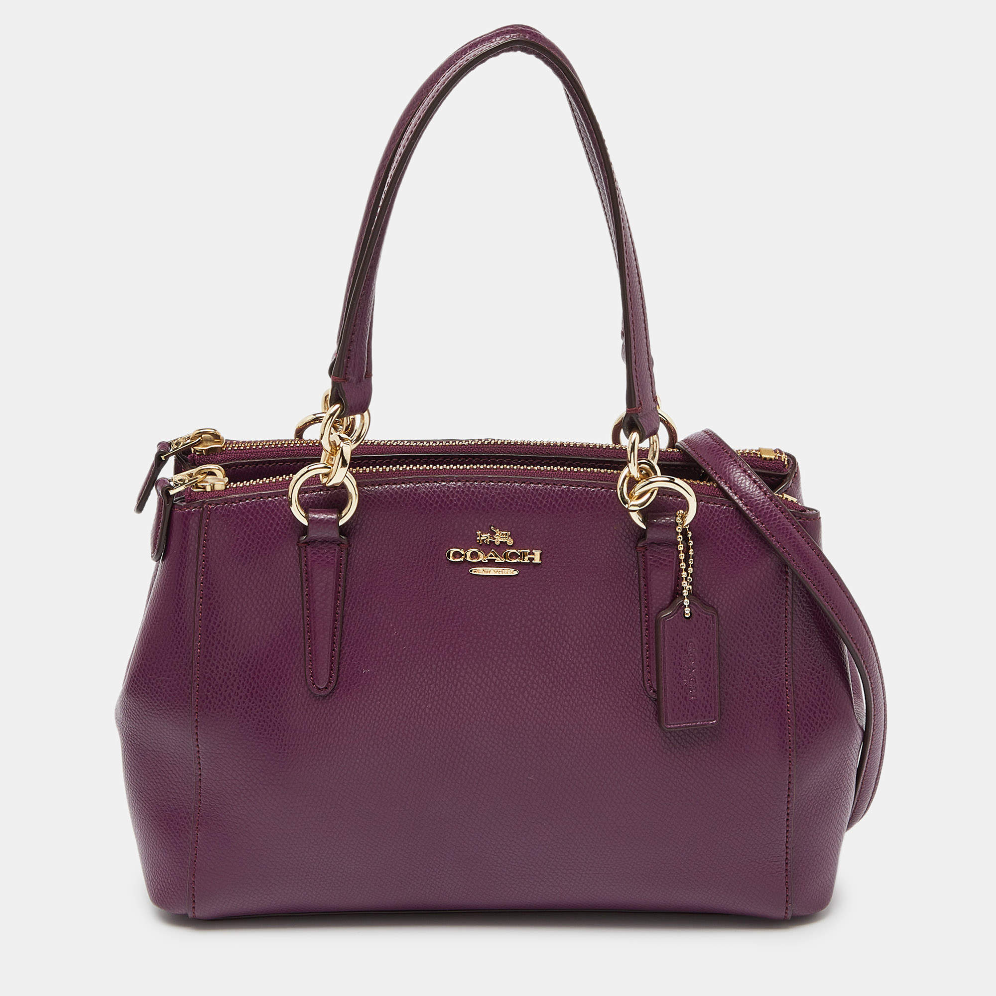 Coach Purple Leather Christie Carryall Tote