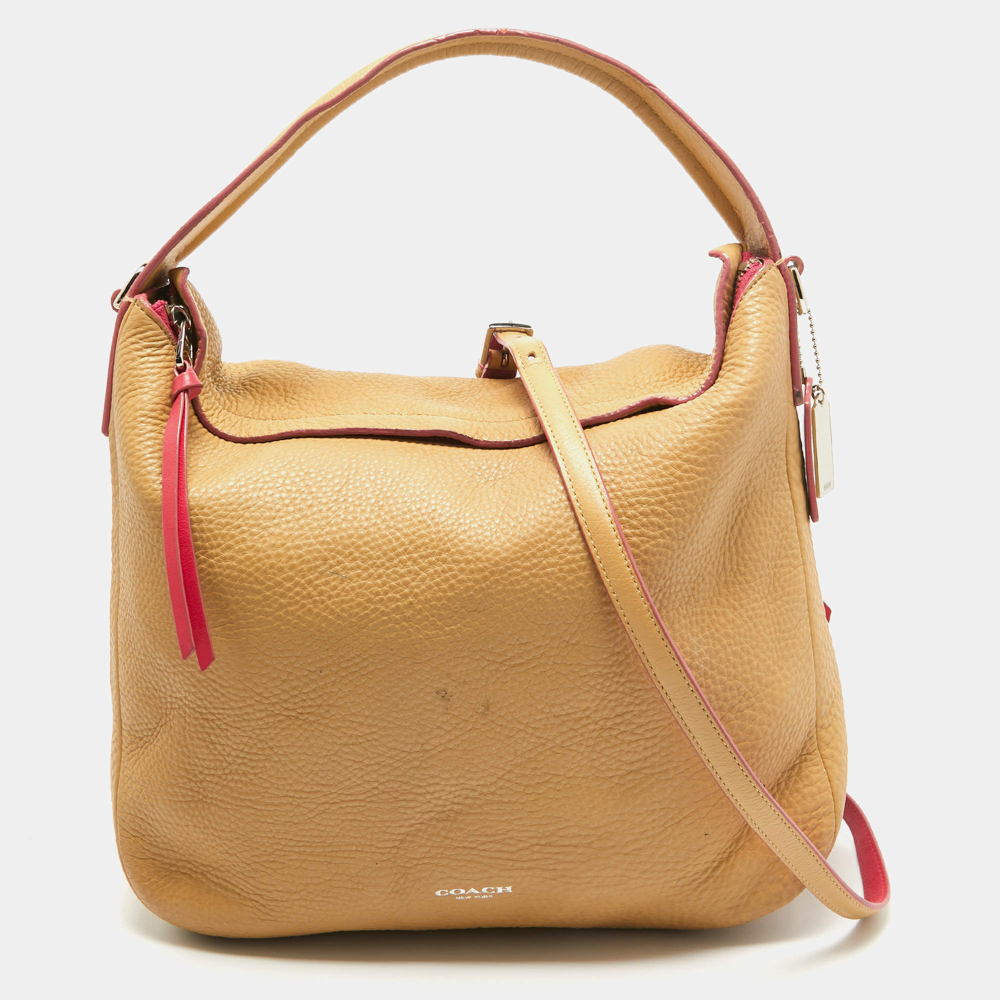 Coach Beige Leather Bleecker Hobo