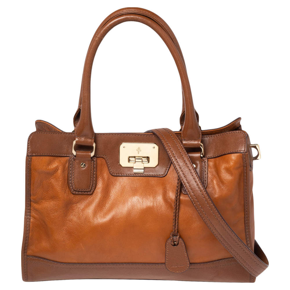 Cole Haan Brown/Tan Pebbled Leather Tote Cole Haan | The Luxury Closet