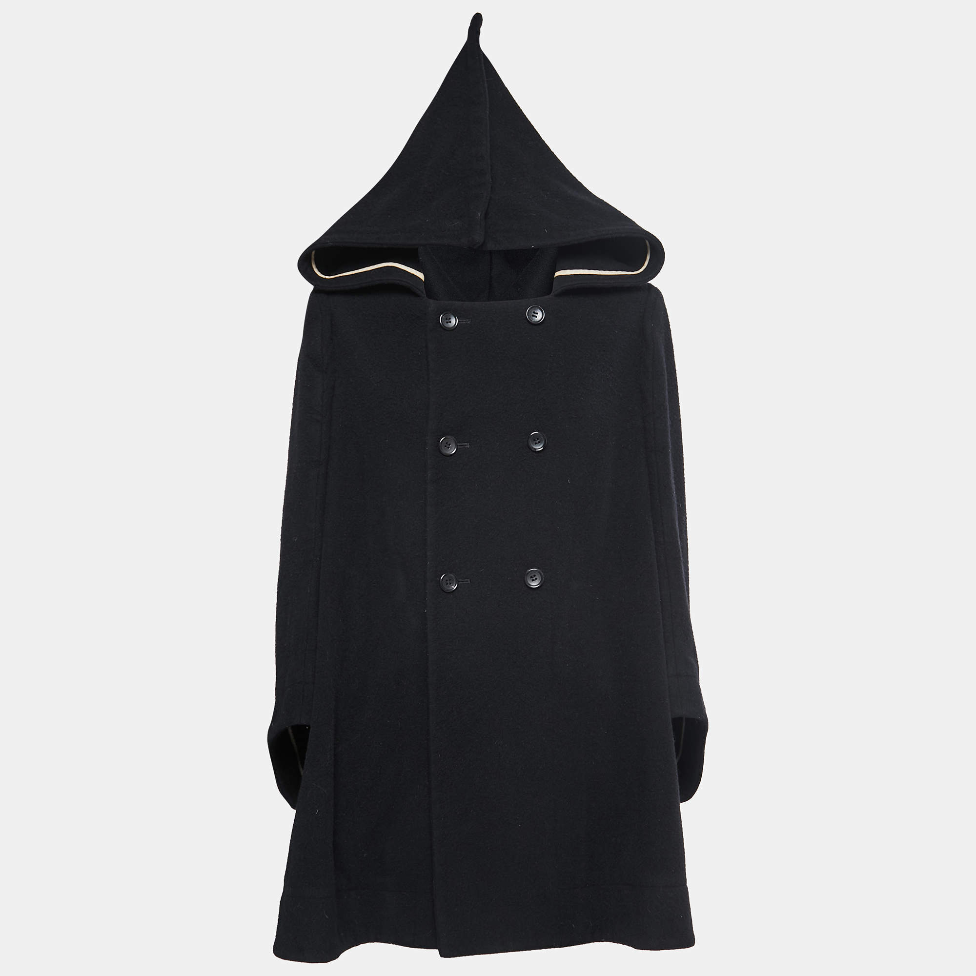 【送料&関税込】Comme Des GarAons Double-breasted Caban BLACK Comme des Garçons: Double Breasted Wool Coat (Black