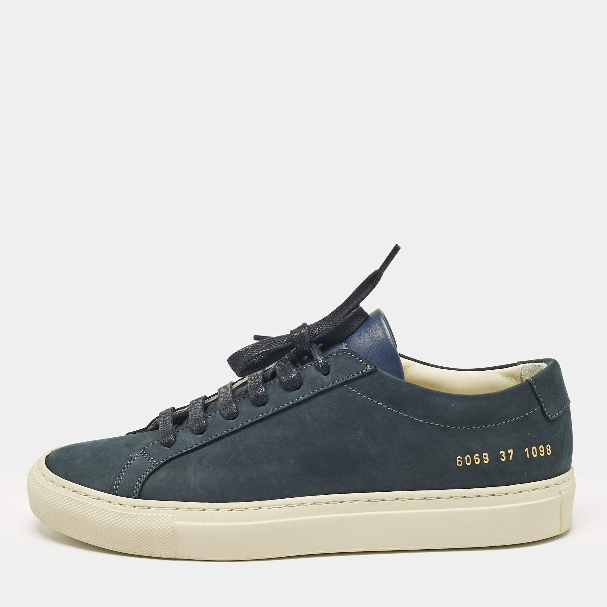 Common Projects Navy Blue Nubuck Achilles Sneakers Size 37