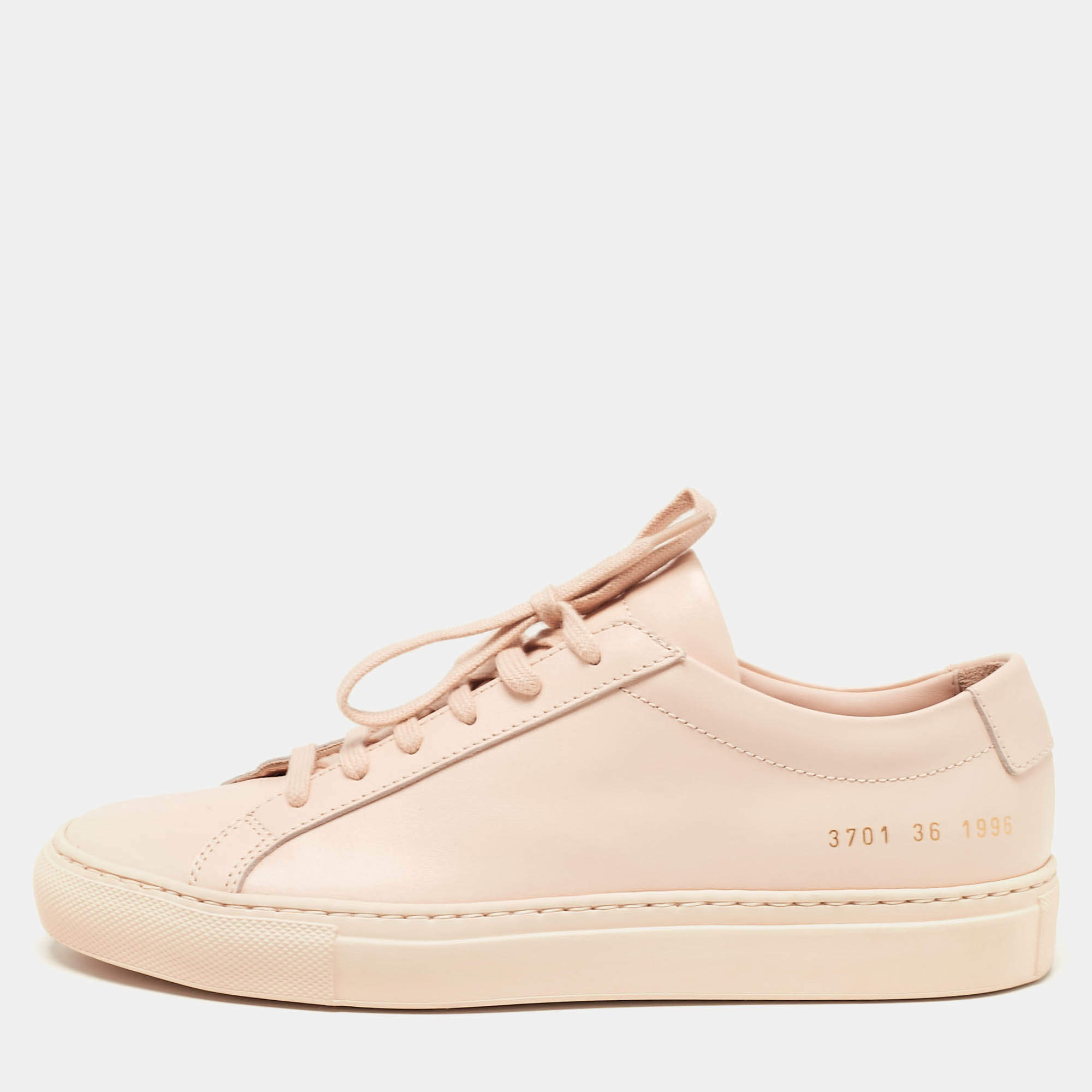 Common Projects Beige Leather Achilles Sneakers Size 36