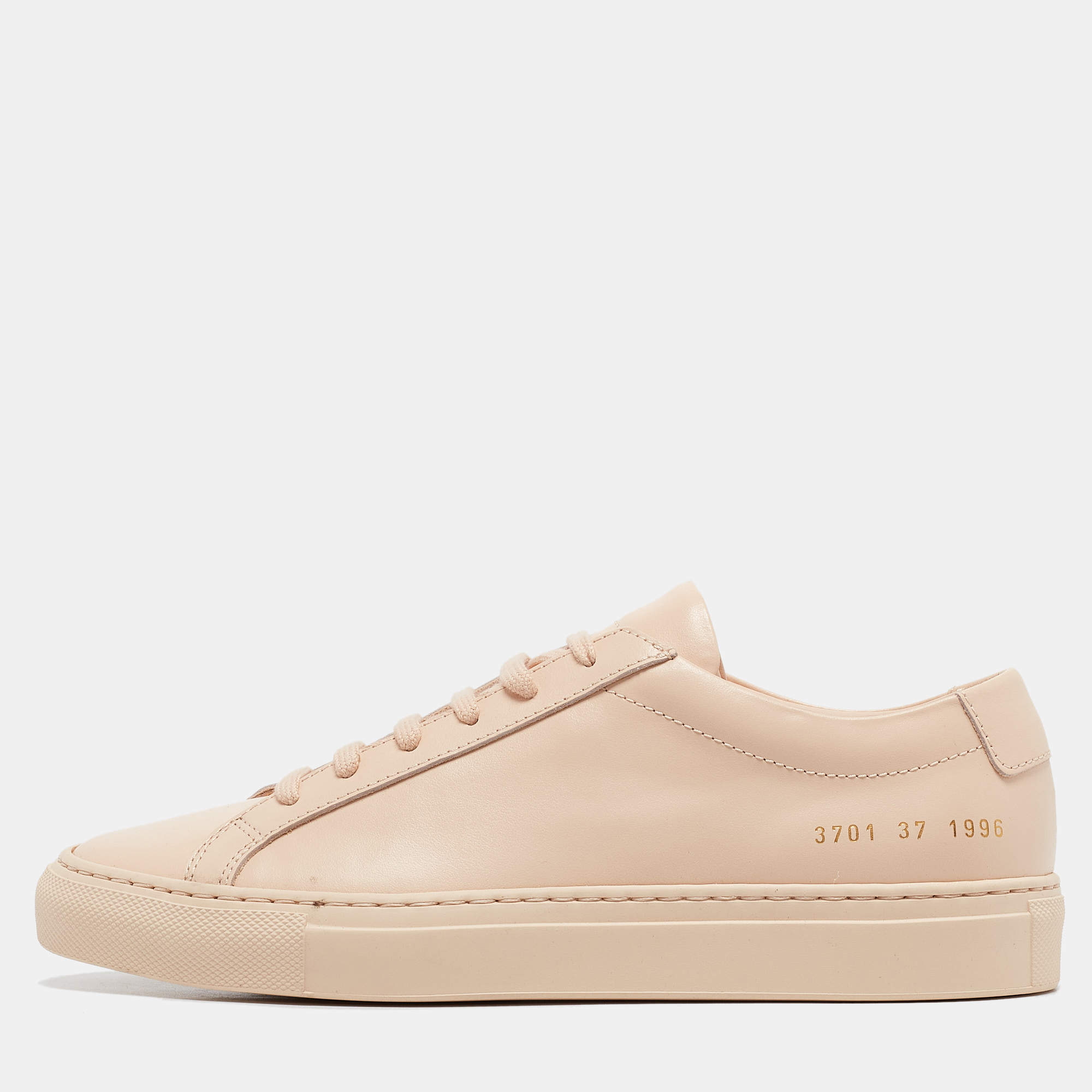 Common Projects Beige Leather Achilles Low Top Sneakers Size 37