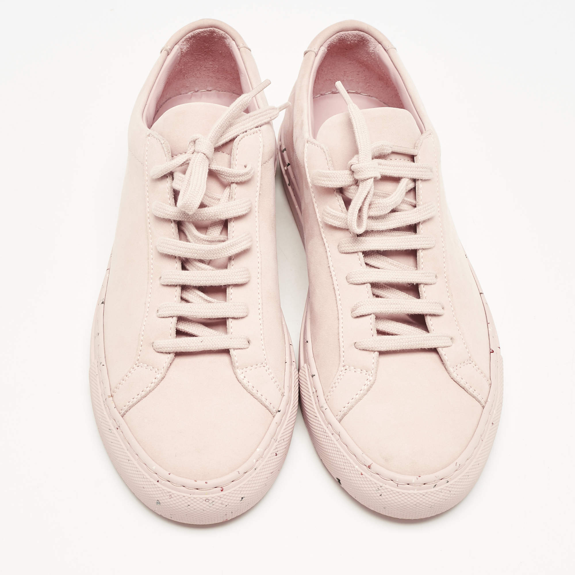 ◆Common Projects ◆ Achilles Nubuck Confetti Sneakers Pink Common Projects Blush Pink Nubuck Leather Achilles Low Top