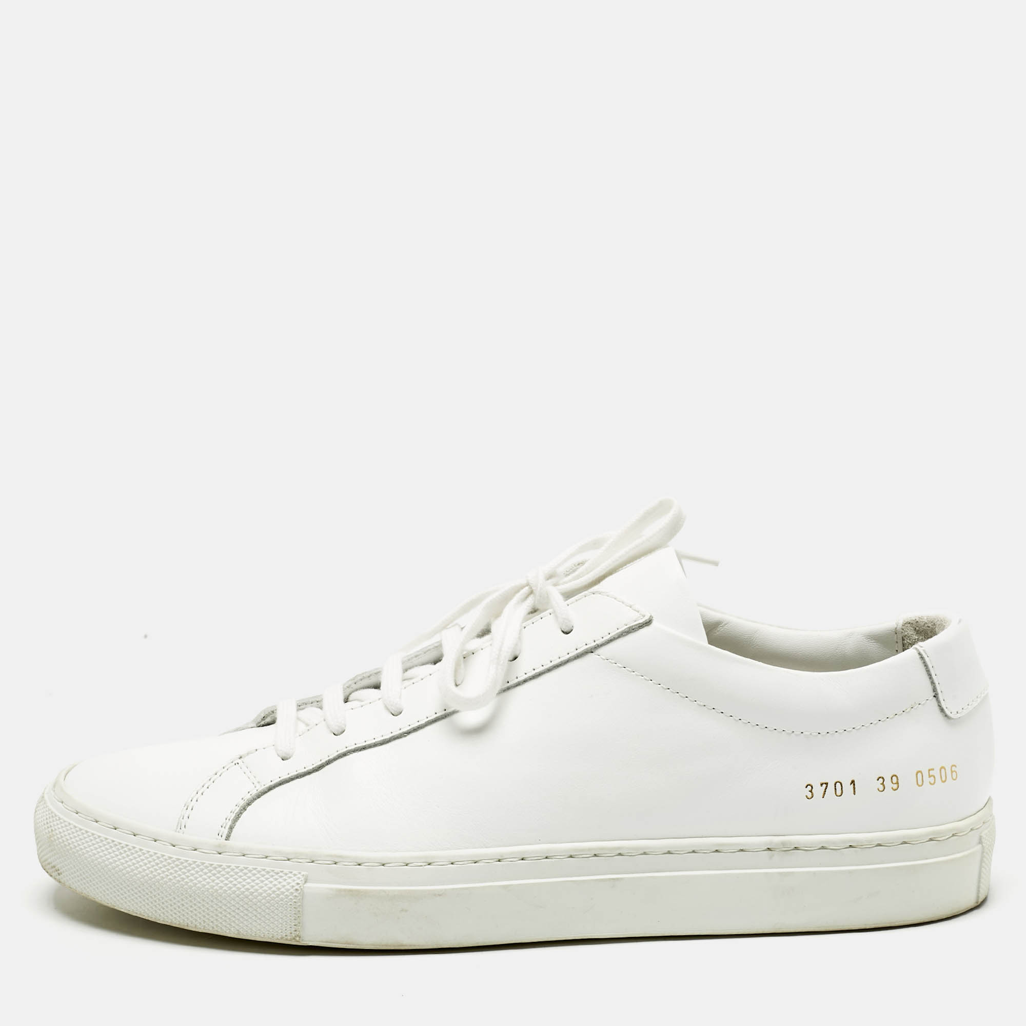 Pre Owned Common Projects White Leather Achilles Sneakers Size 39