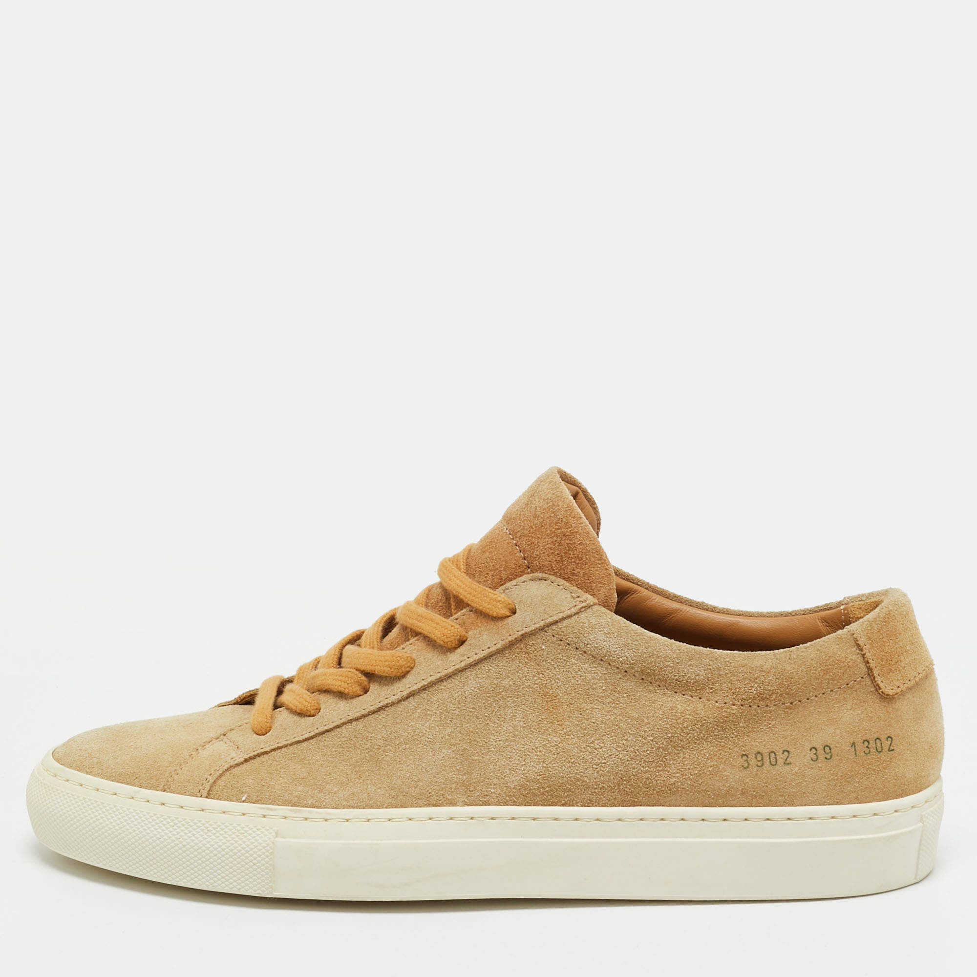 Pre Owned Common Projects Achilles Size 39 Beige Suede Low Top Sneakers