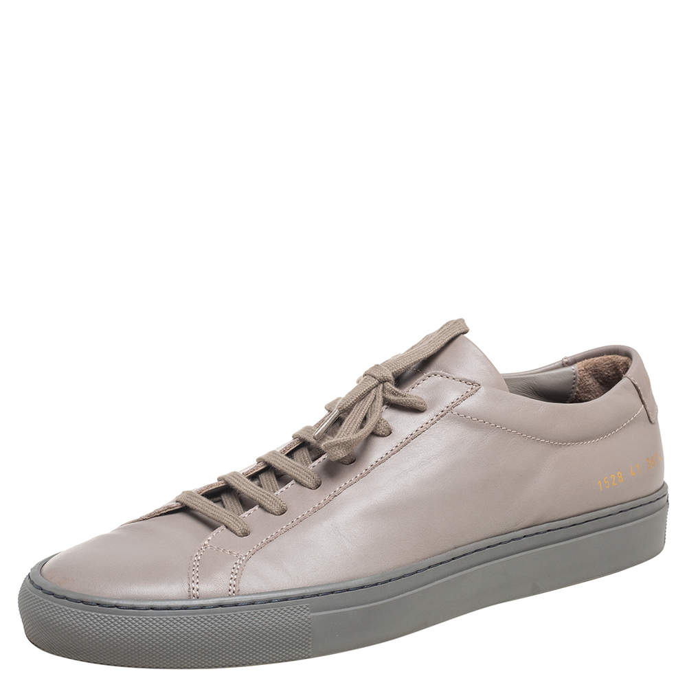 Common Projects Grey Leather Low Top Sneakers Size 41