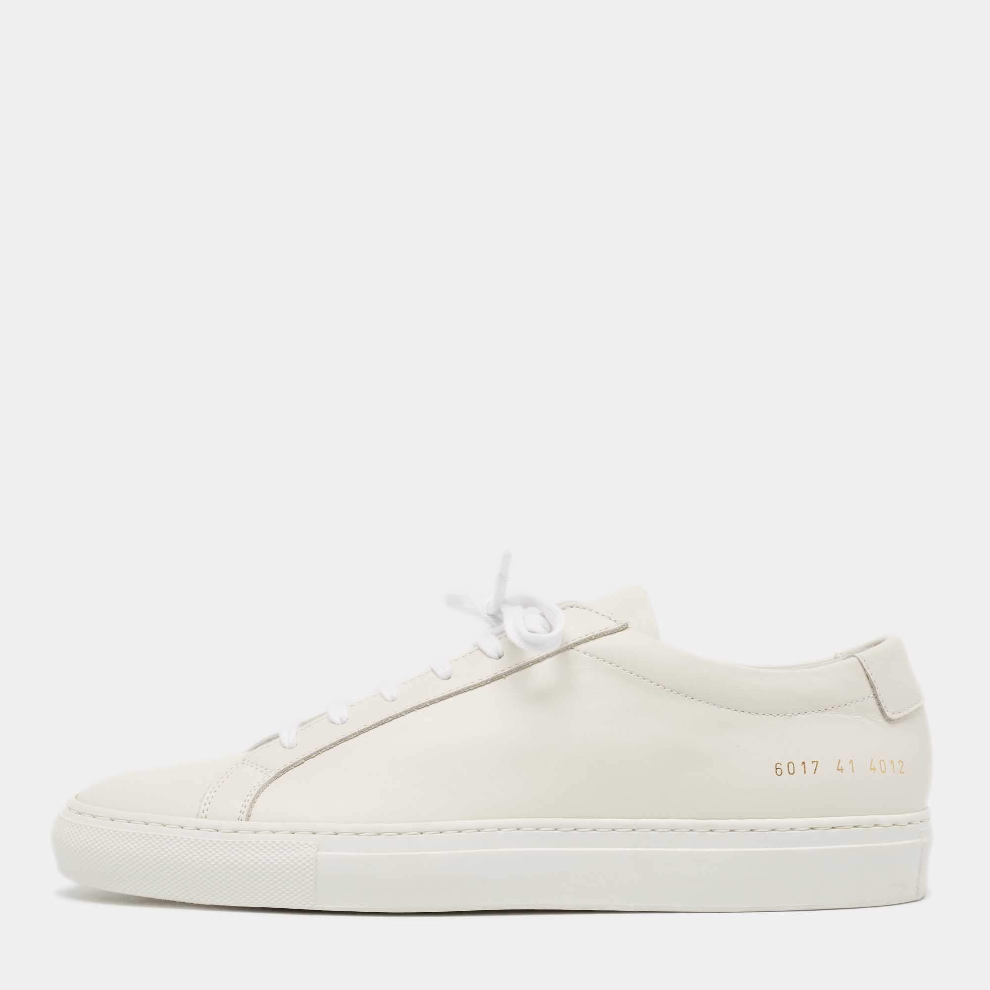 Common Projects Off White Leather Achilles Sneakers Size 41