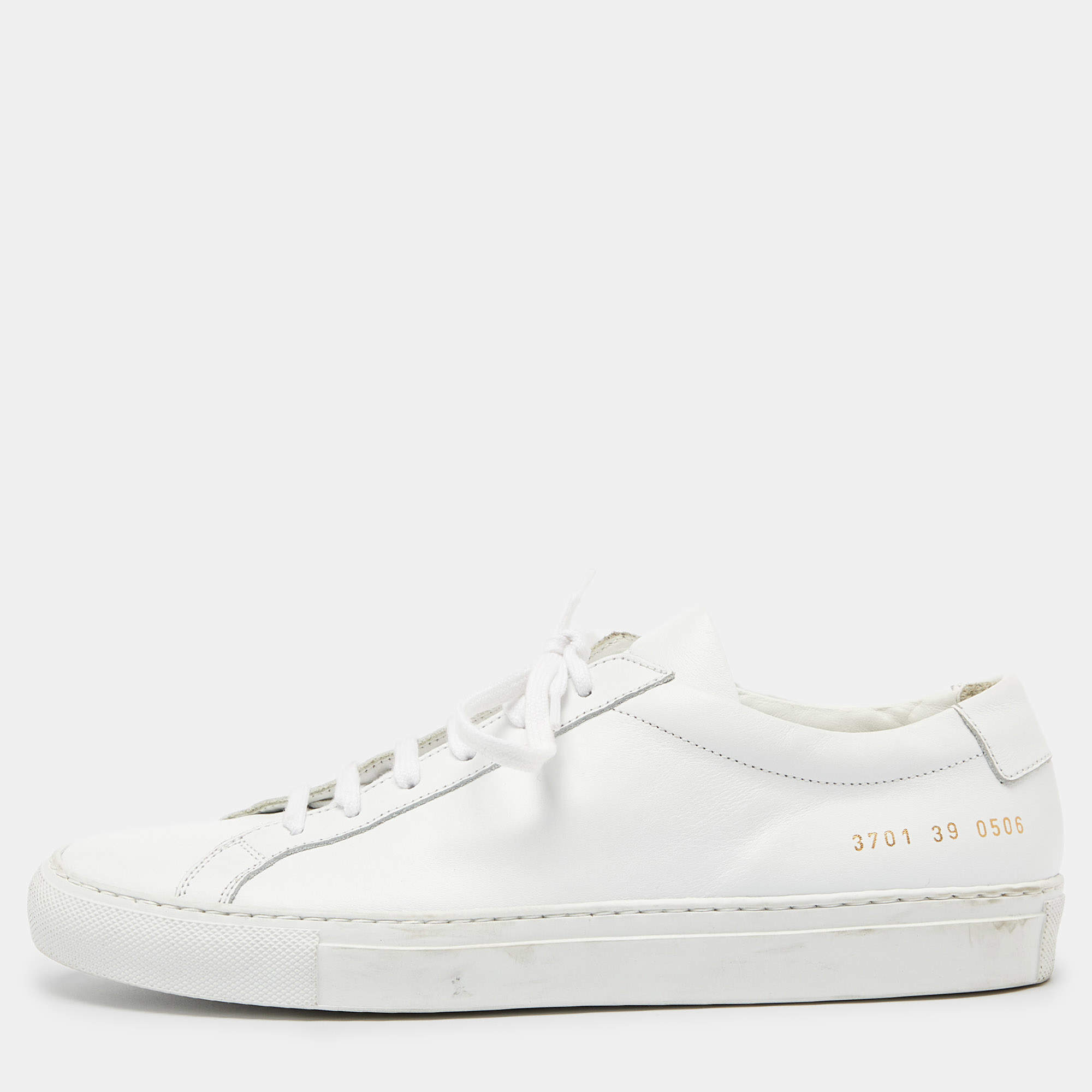 Common Projects White Leather Achilles Sneakers Size 39