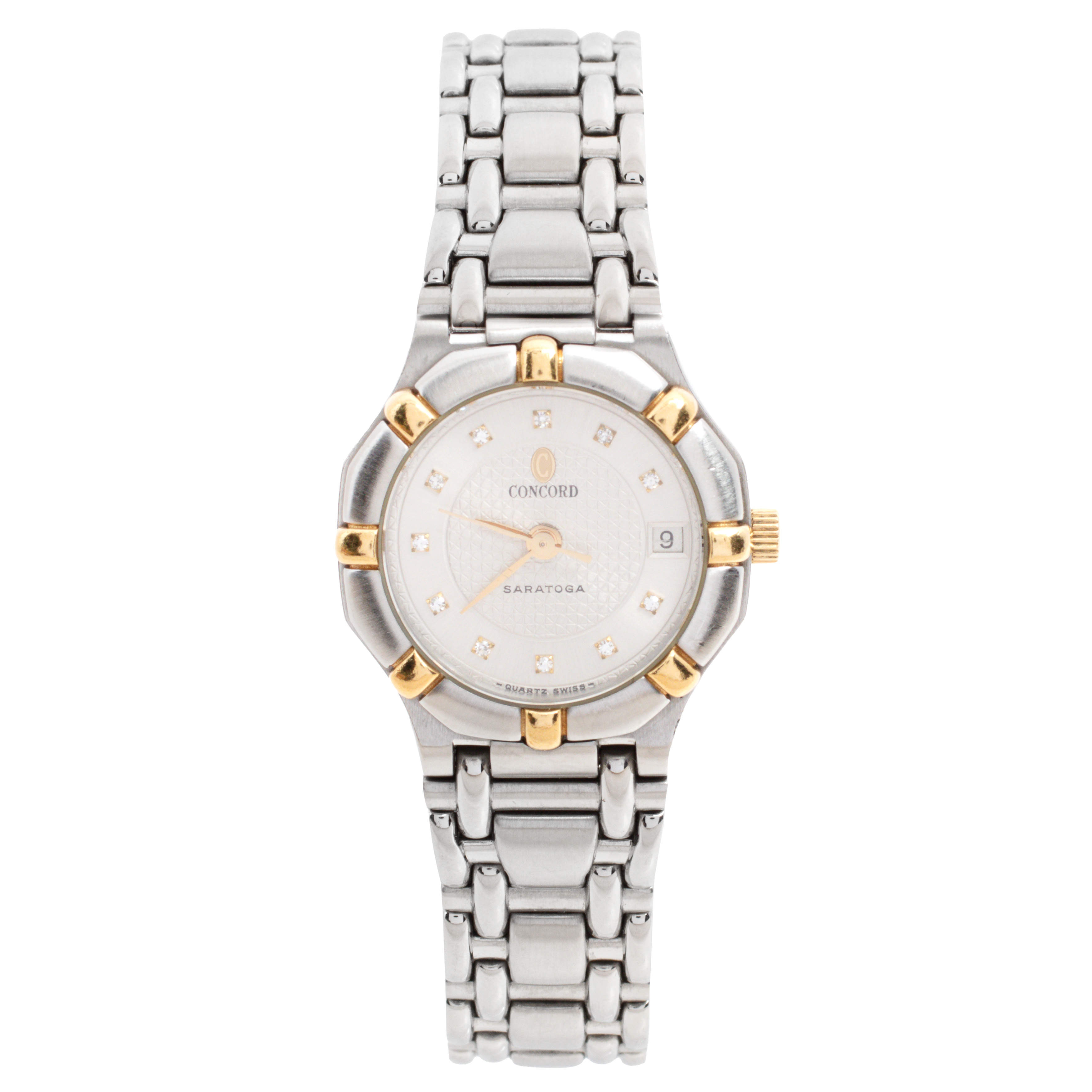 Pre Owned ساعة يد نسائية كونكورد "ساراتوغا 115.73.287.جي" ستانلس ستيل لونين بيضاء 23 مم