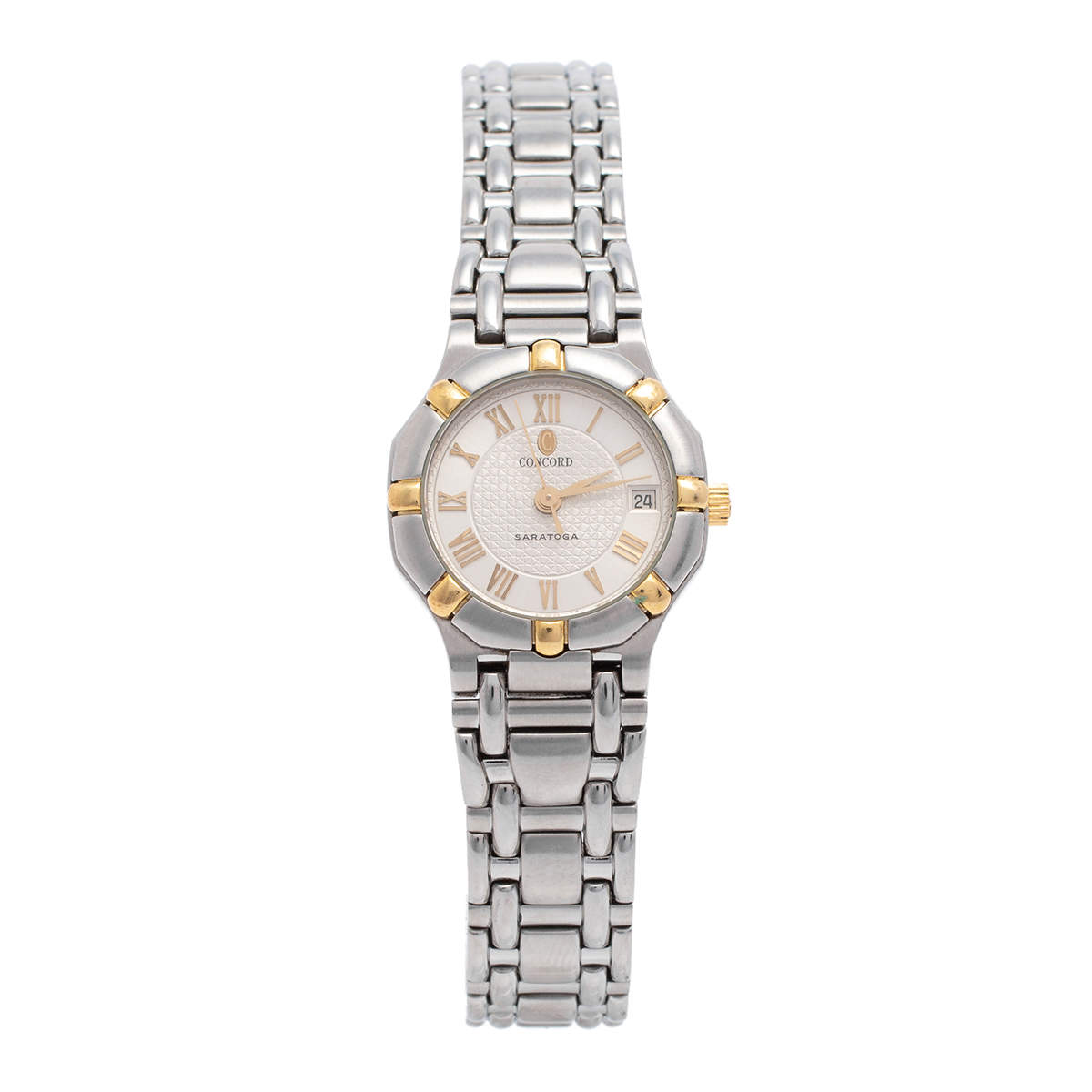 Concord Silver Two-Tone Stainless Steel Saratoga 1573287G Women's Wristwatch 23 mm