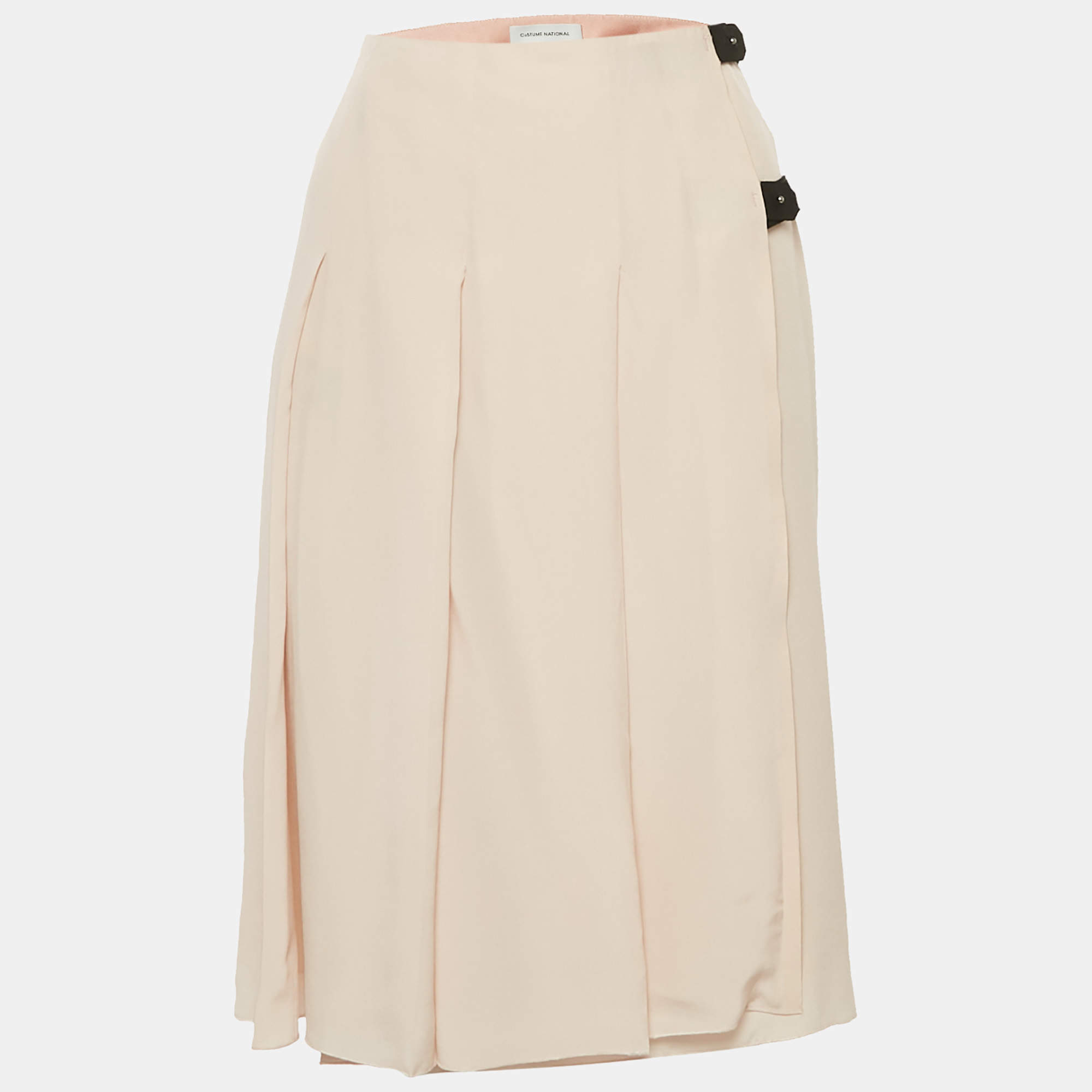 Pre Owned Costume National Pink Silk Wrap Skirt S