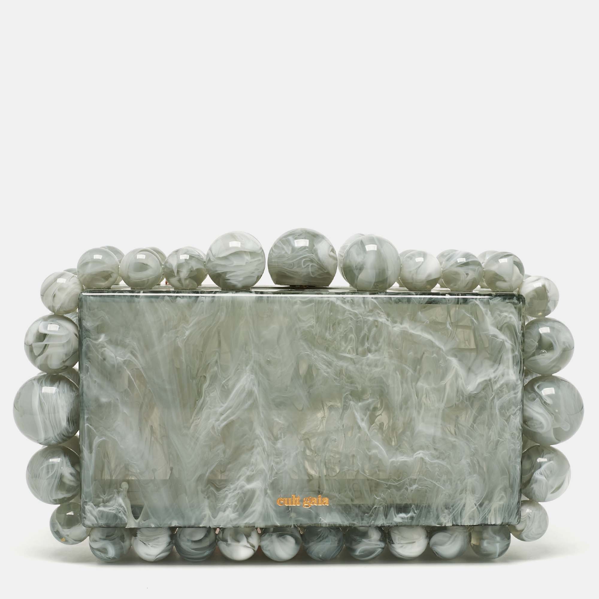 Cult Gaia Grey Acrylic Seaspray EOS Clutch