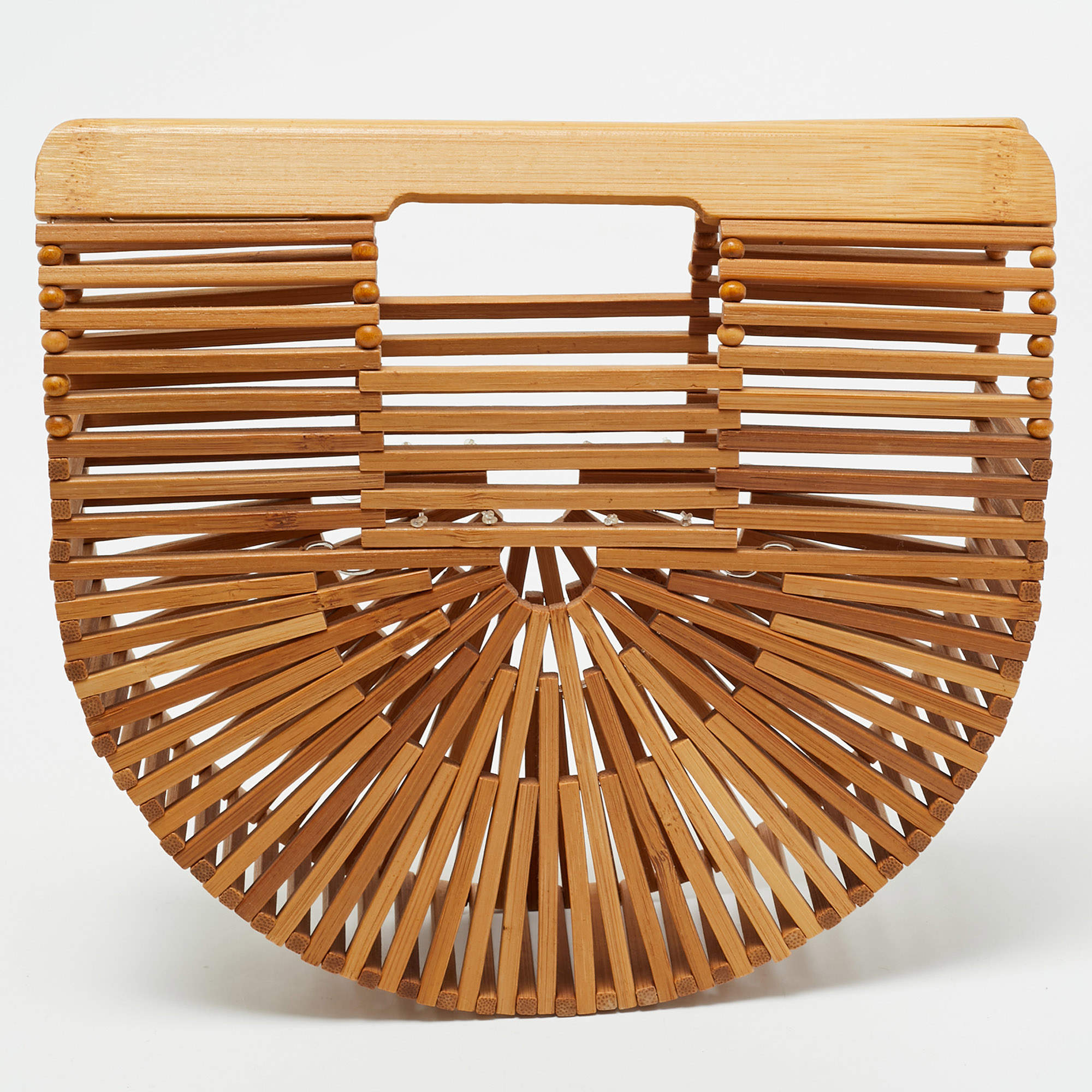 Cult Gaia Brown Bamboo Ark Clutch