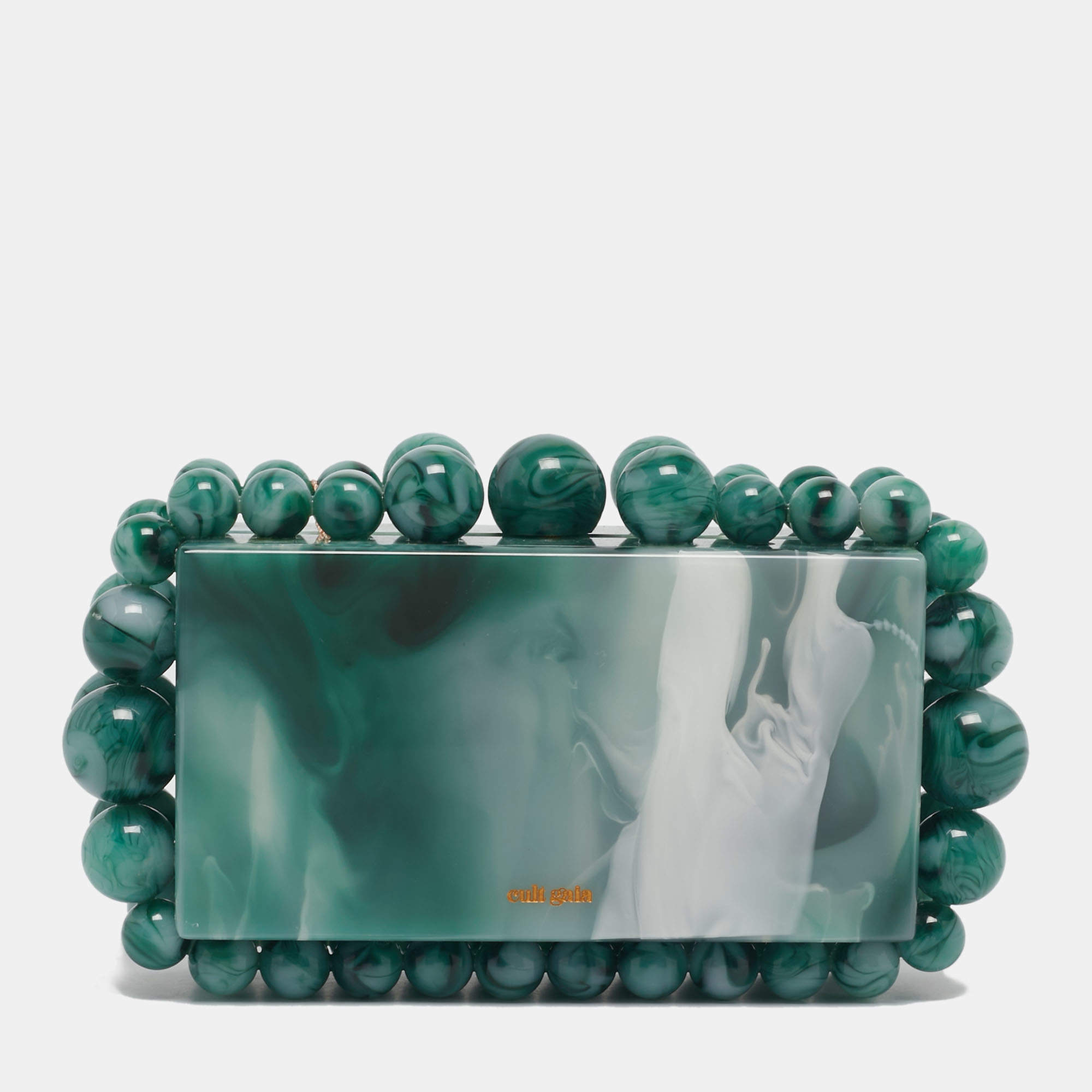 Pre Owned Cult Gaia Sage Green Acrylic Eos Box Clutch