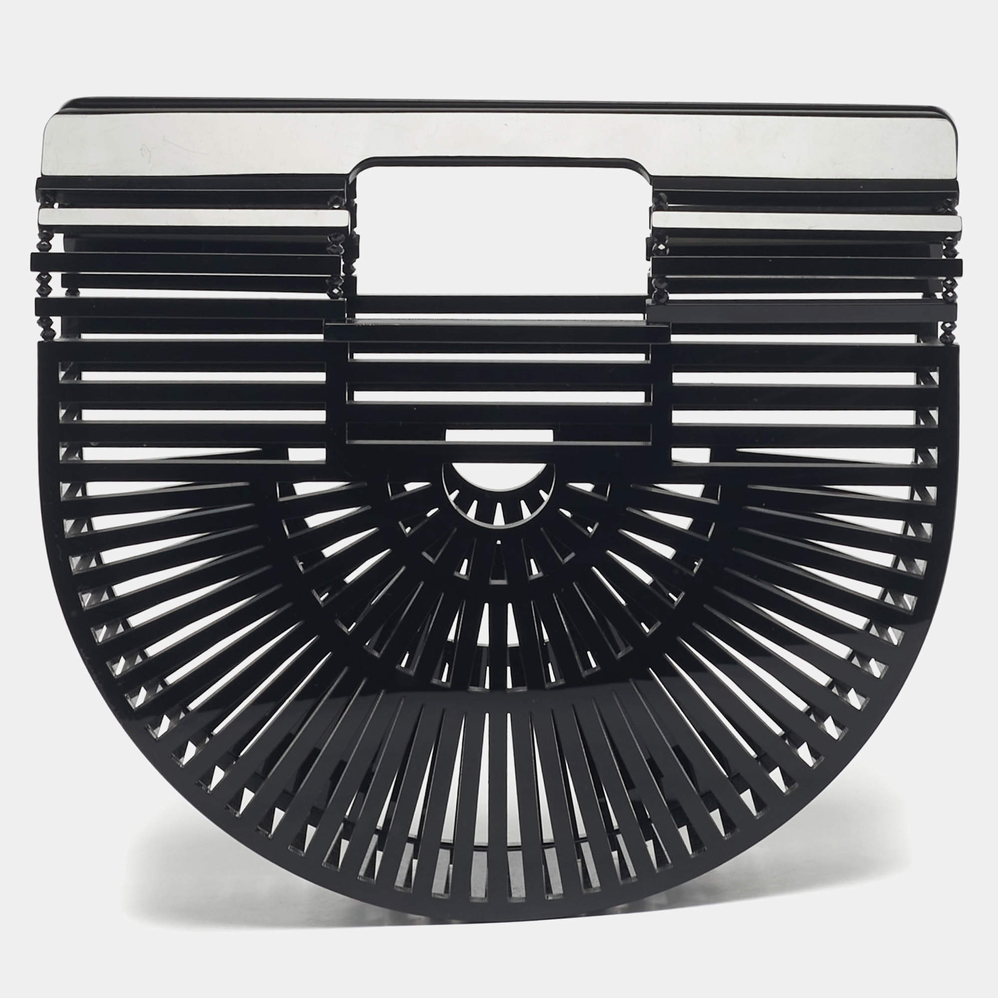 Pre Owned Cult Gaia Black Acrylic Mini Ark Clutch