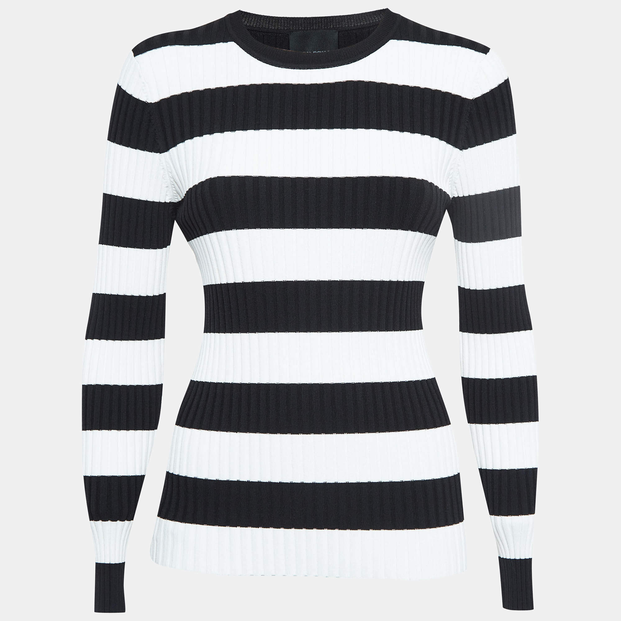 Cynthia Rowley Black/White Stripe Patterned Full Sleeve Sweater M