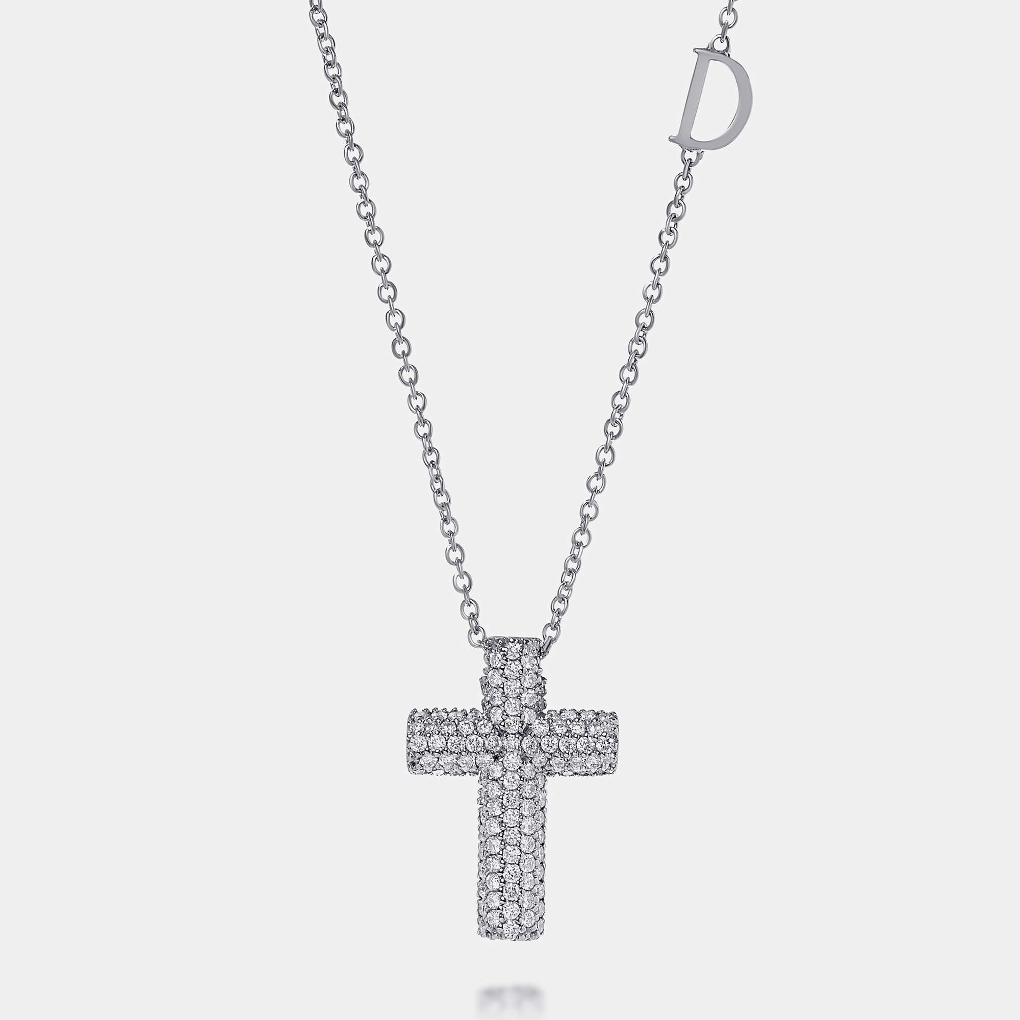 مملوكة مسبقًا Damiani 18K White Gold, Diamond 0.40ct. tw. Cross Pendant Necklace