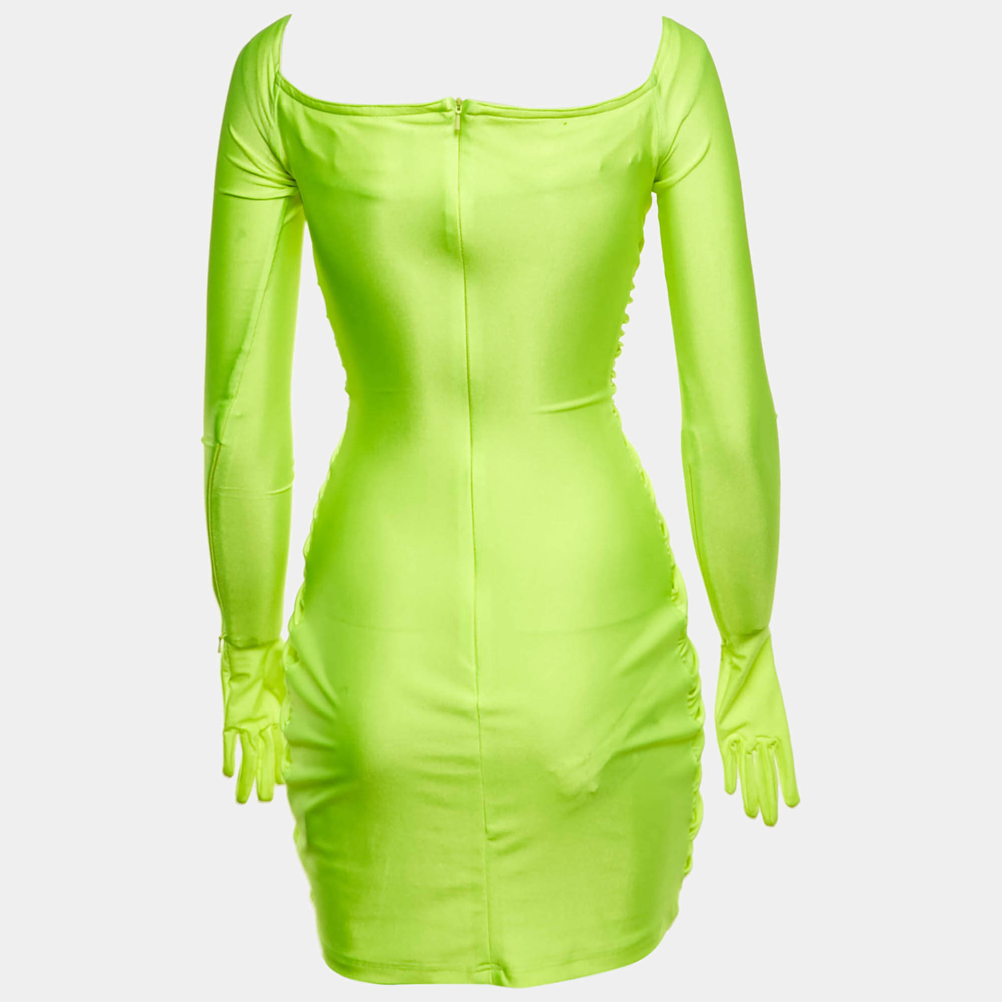 knee length dresses for ladies Lime Green Mesh Bodycon Mini Dress
