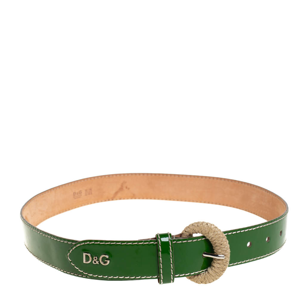 D&G Green Patent Leather Belt 80CM