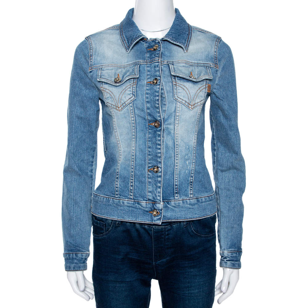 D&G Blue Medium Washed Denim Button Front Jacket M