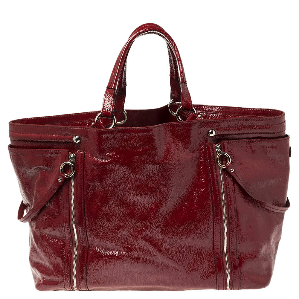 D & G Red Patent Leather Large Gaia Tote