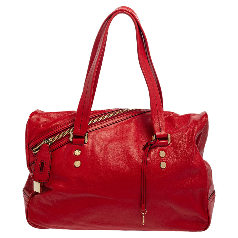D&G Red Leather Katri Satchel