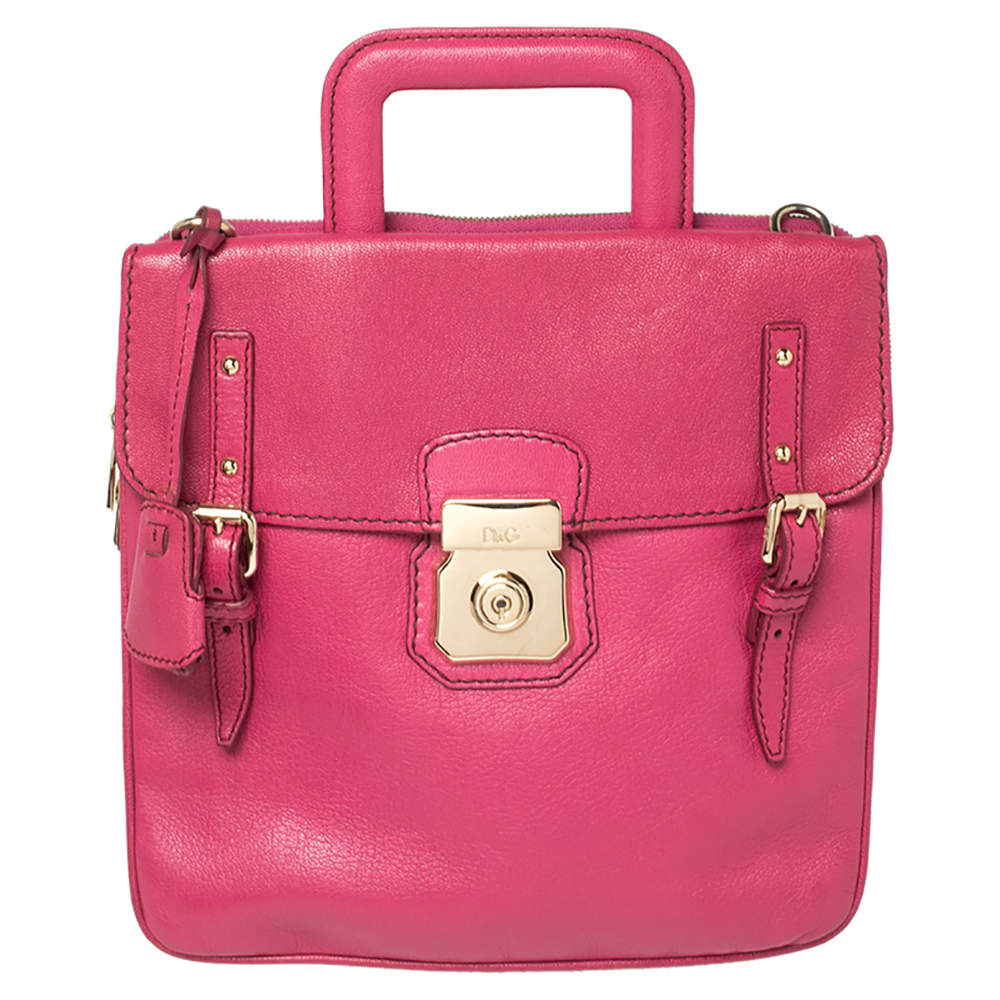 Pre Owned D&G Pink Leather Miss Allyson Shoulder Bag