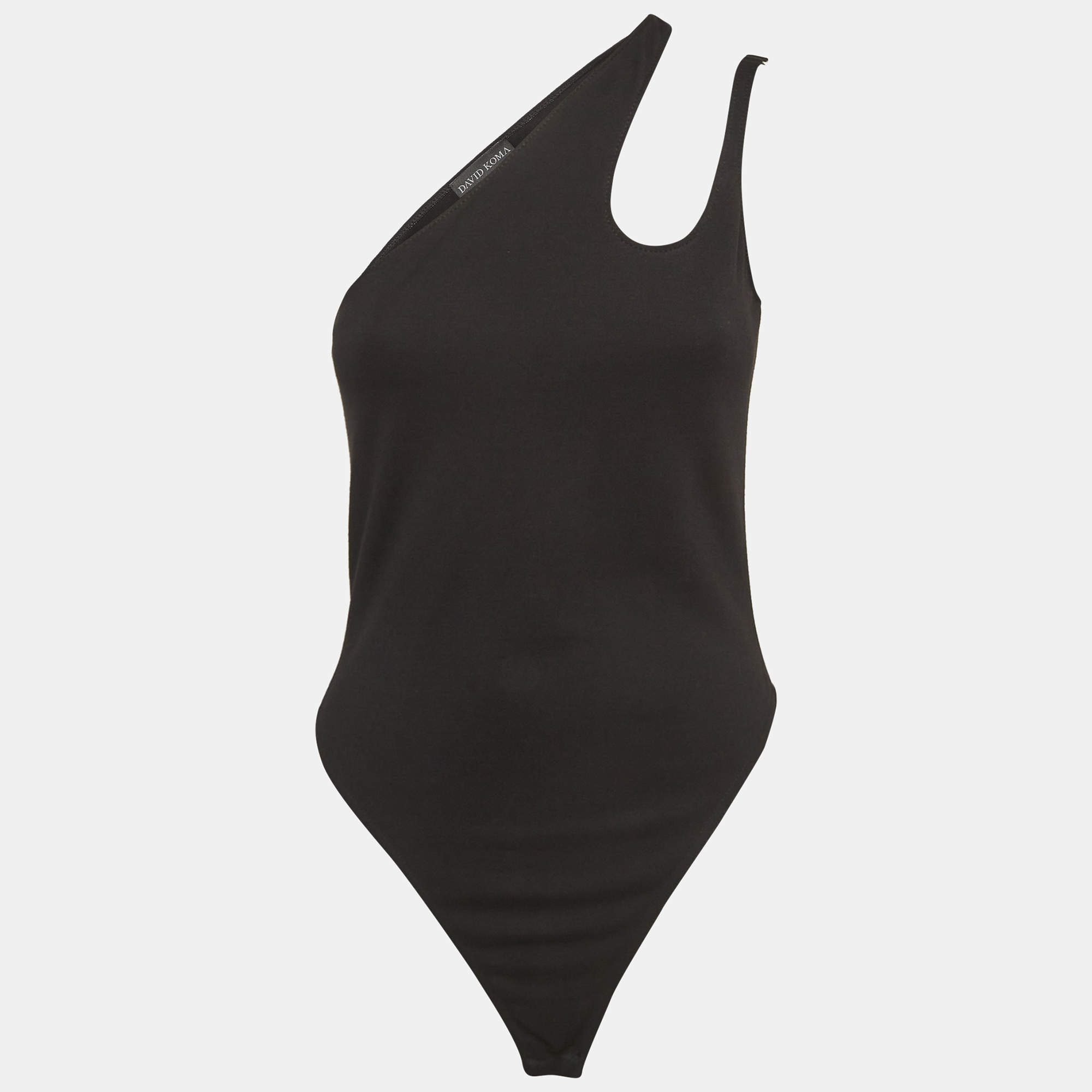 Pre Owned David Koma Black Cotton Jersey Sleeveless Bodysuit M