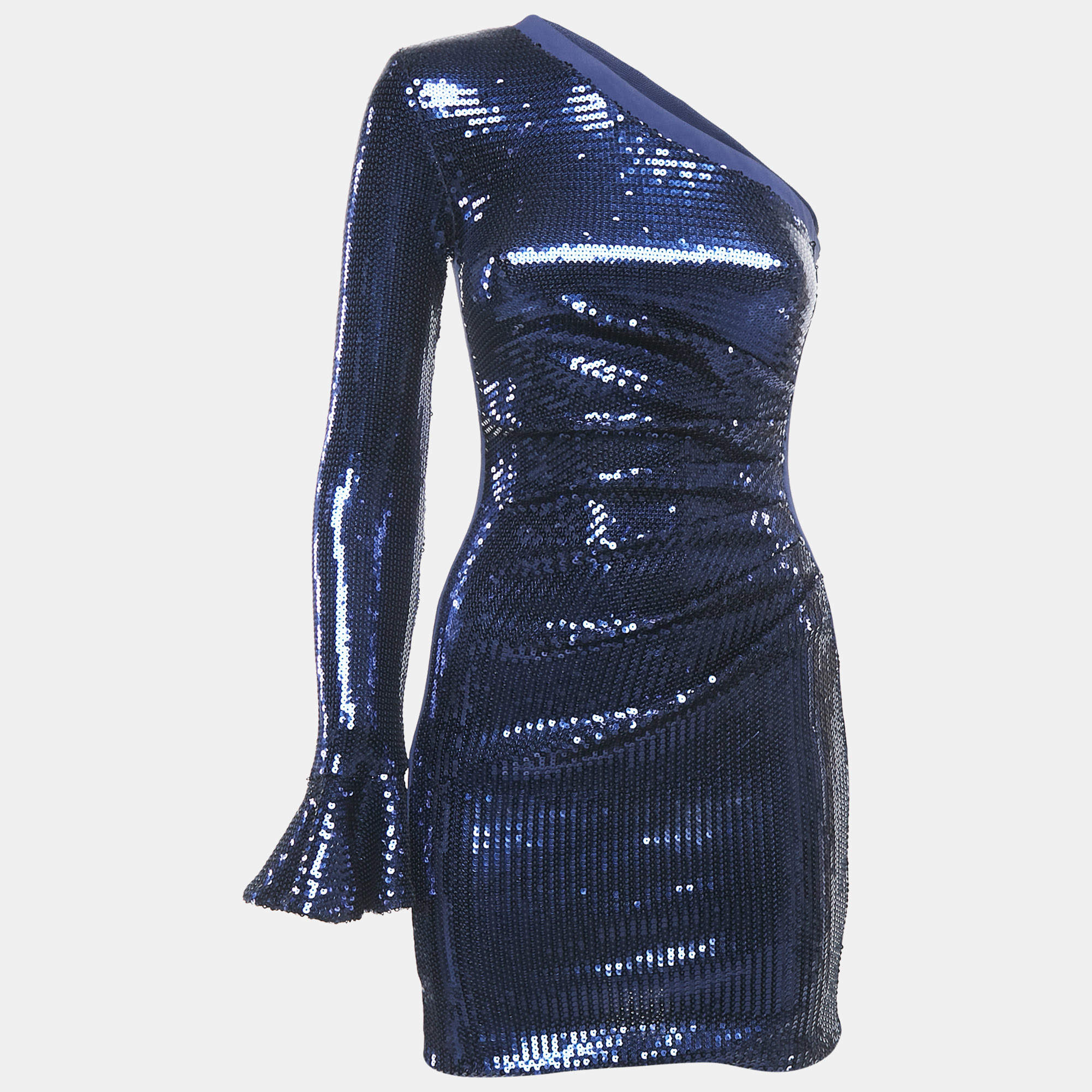 David Koma Sequin One Shoulder Mini Dress S