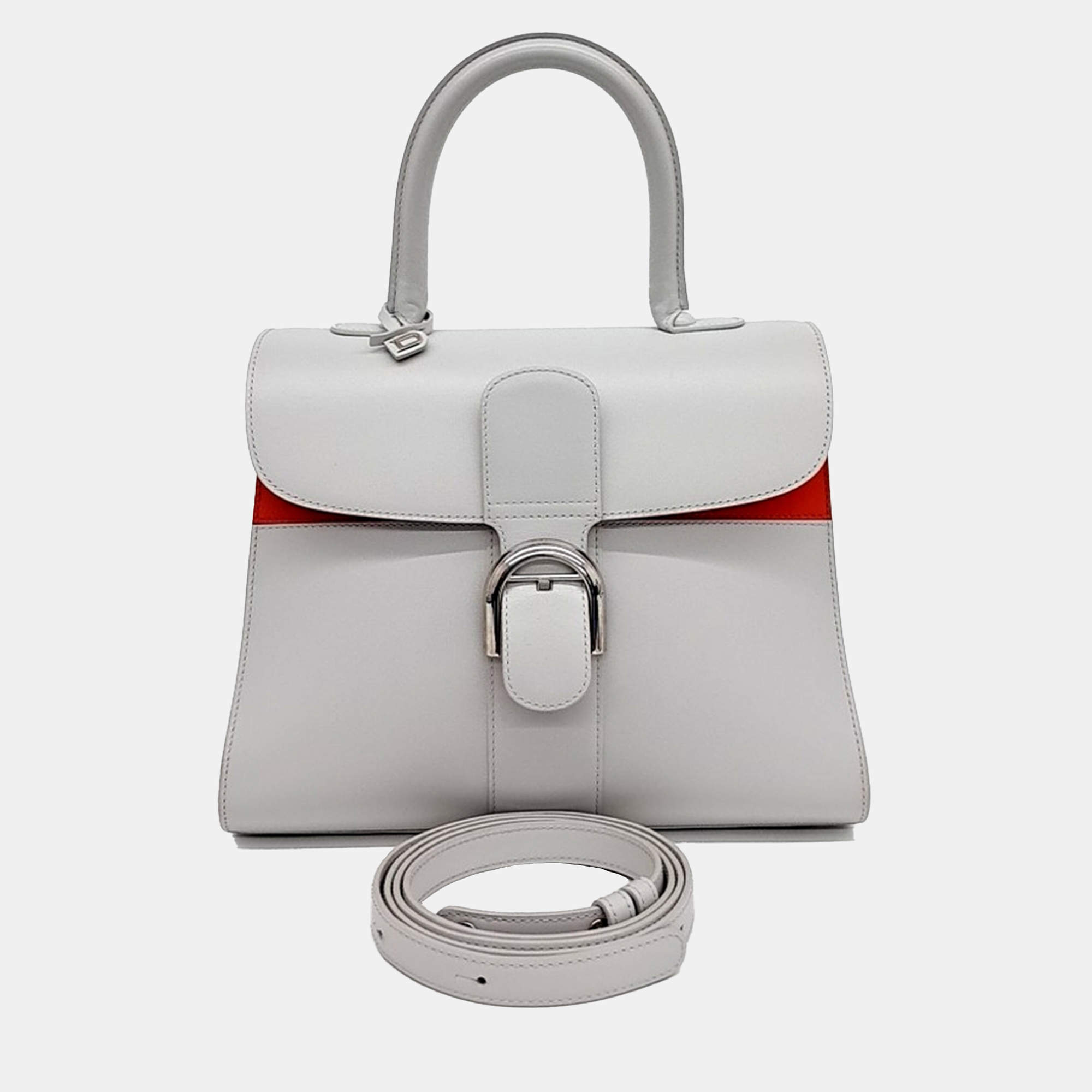 Delvaux Grey Leather Briand MM bag