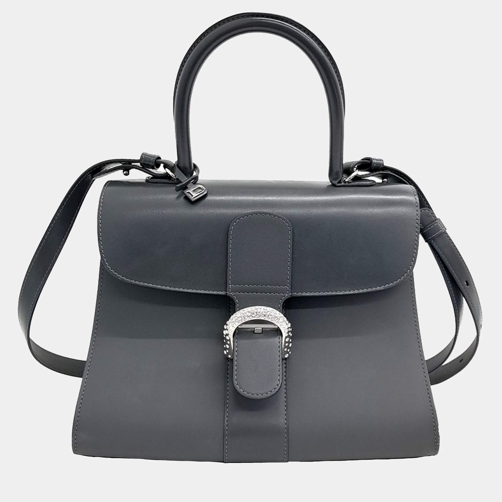 バッグ Delvaux Top Handle Bag Dark Gray Delvaux Top Handle Bag Dark Gray