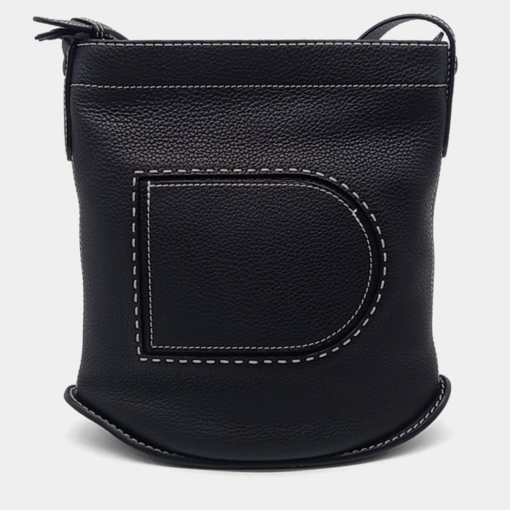 Delvaux Black Leather Pin Shoulder Bag