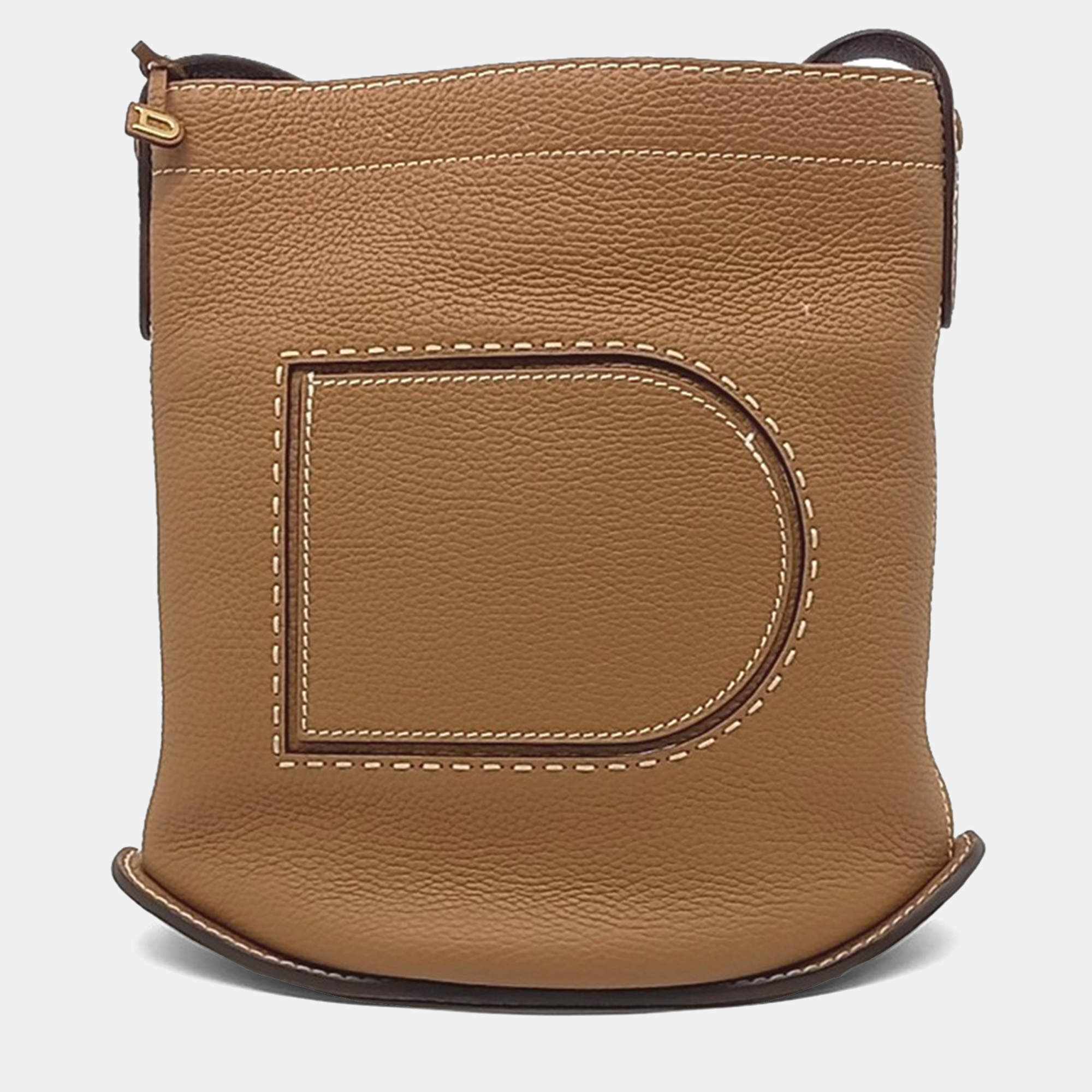 Delvaux Brown Leather Pin Shoulder Bag