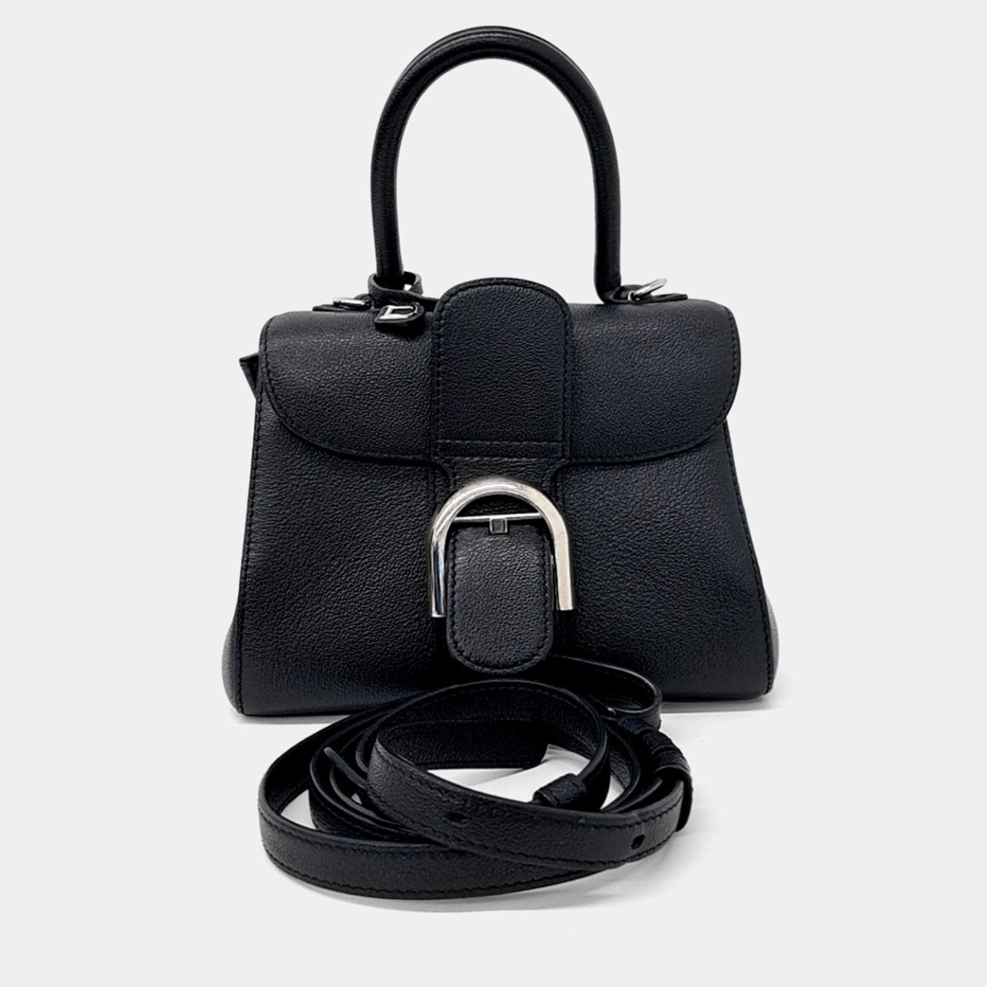 Pre Owned Delvaux Black Leather Briand Mini Box
