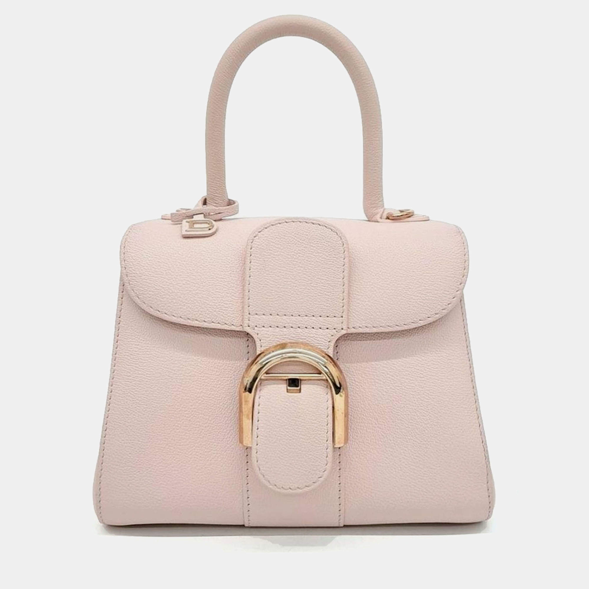 مملوكة مسبقًا حقيبة ديلفو بوكس برياند صغيرة جلد وردية