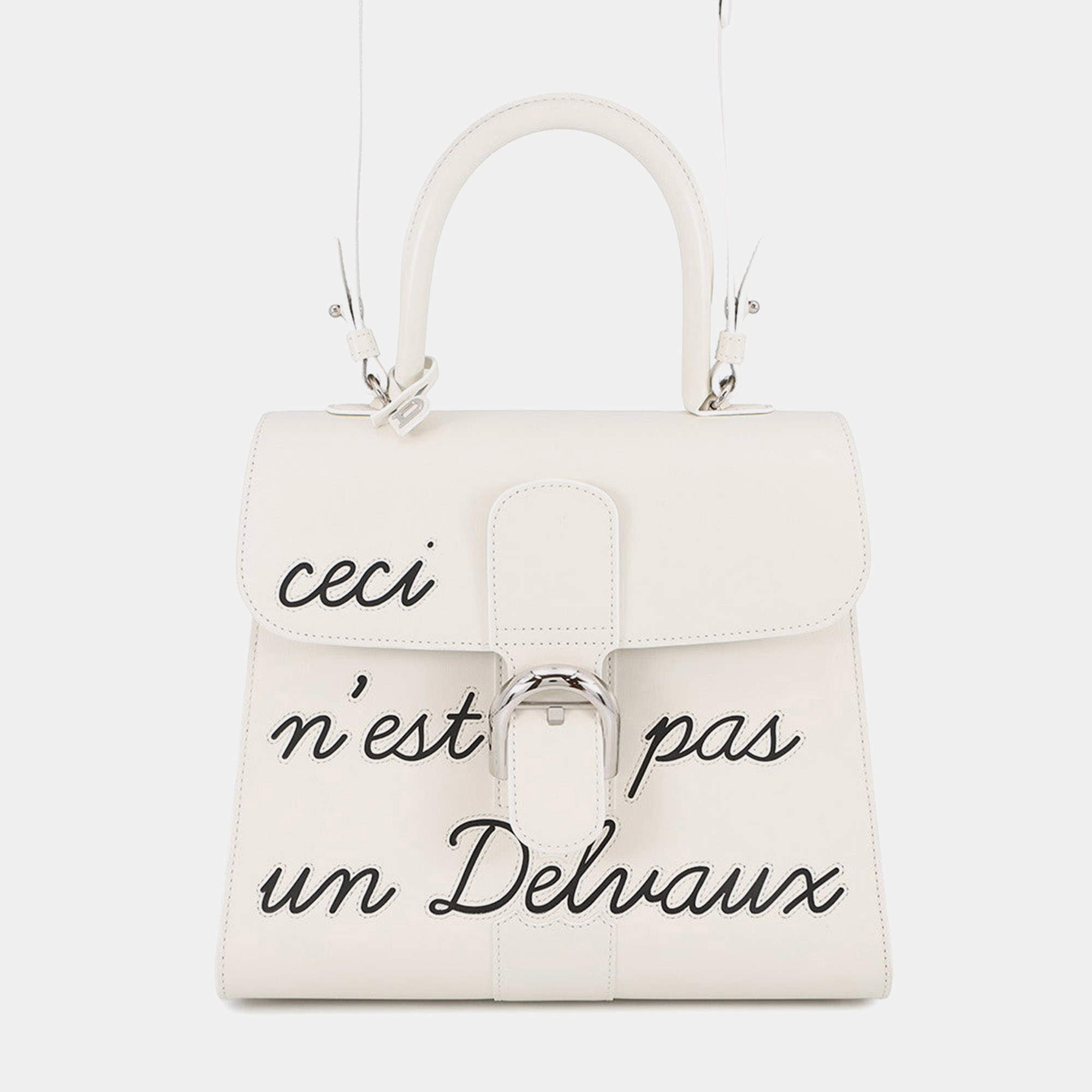 Pre Owned Delvaux Rumor White Leather Size MM