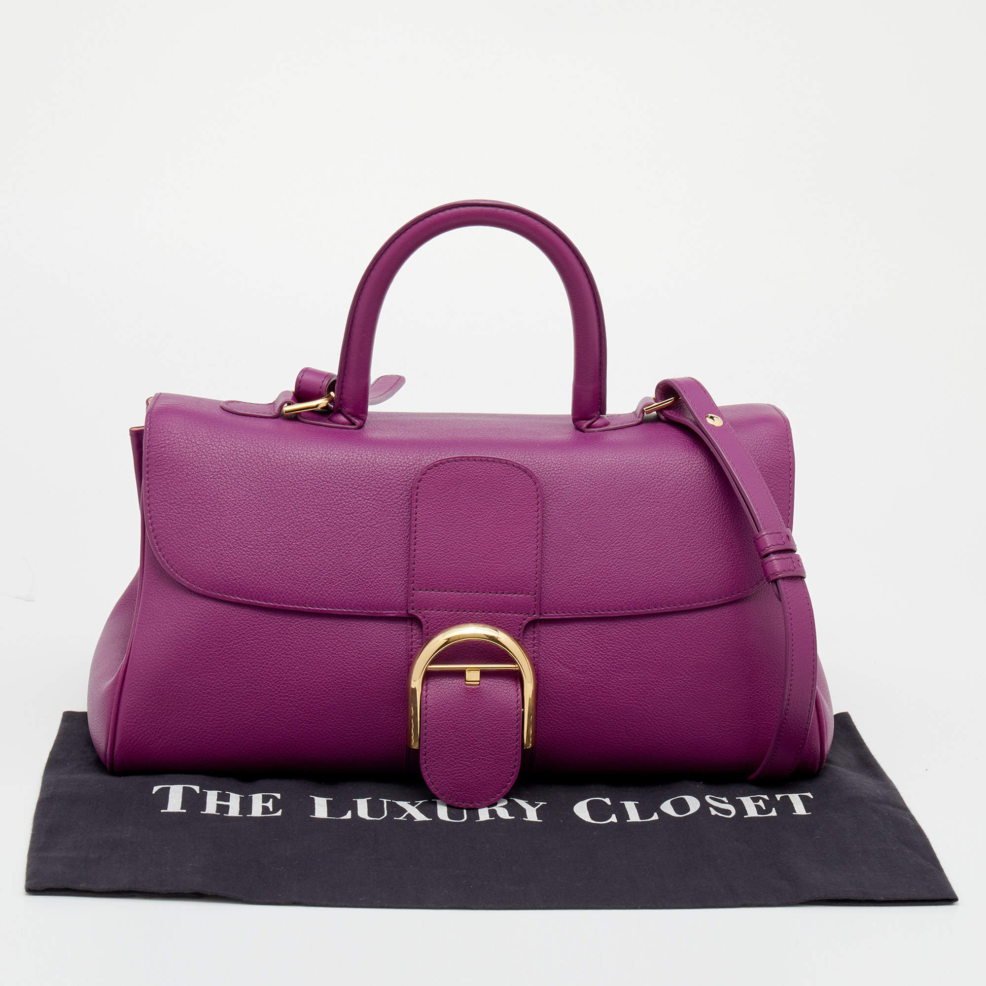 Delvaux Purple Nubuck Givry Shoulder Bag