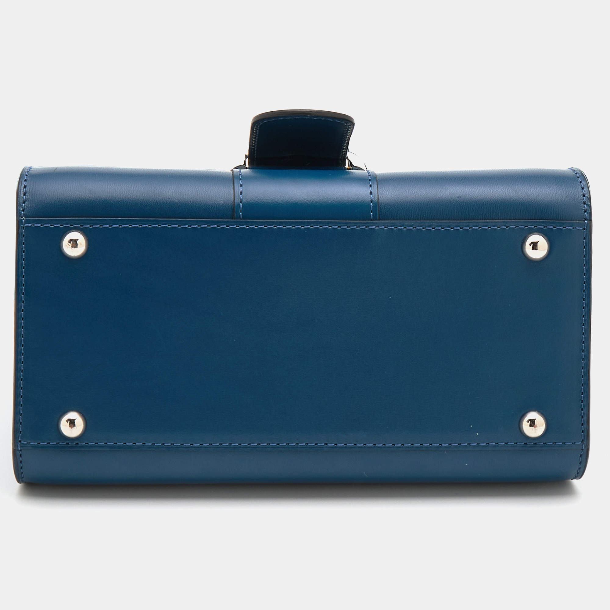Tempête leather mini bag Delvaux Blue in Leather - 23095757