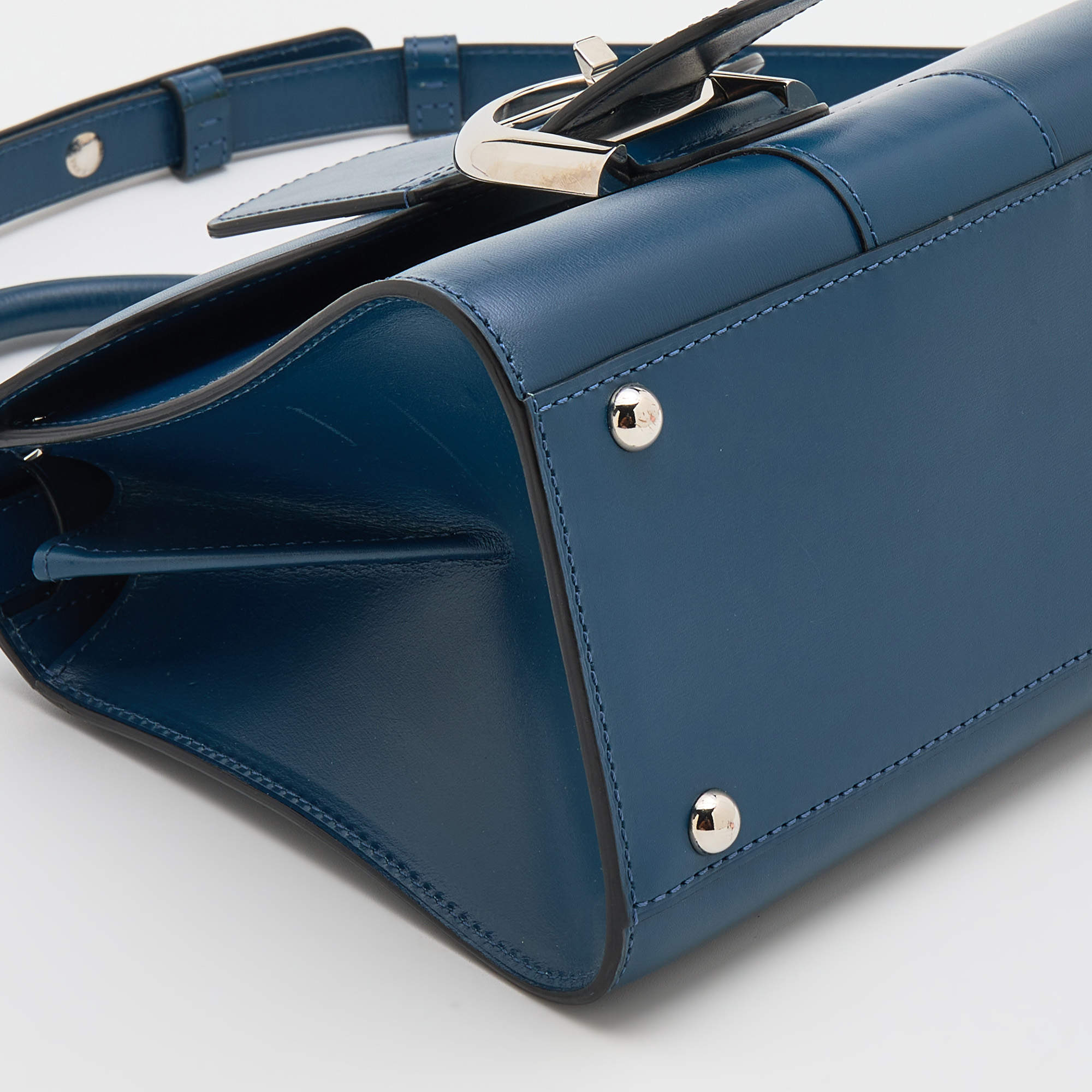 Tempête leather mini bag Delvaux Blue in Leather - 23095757