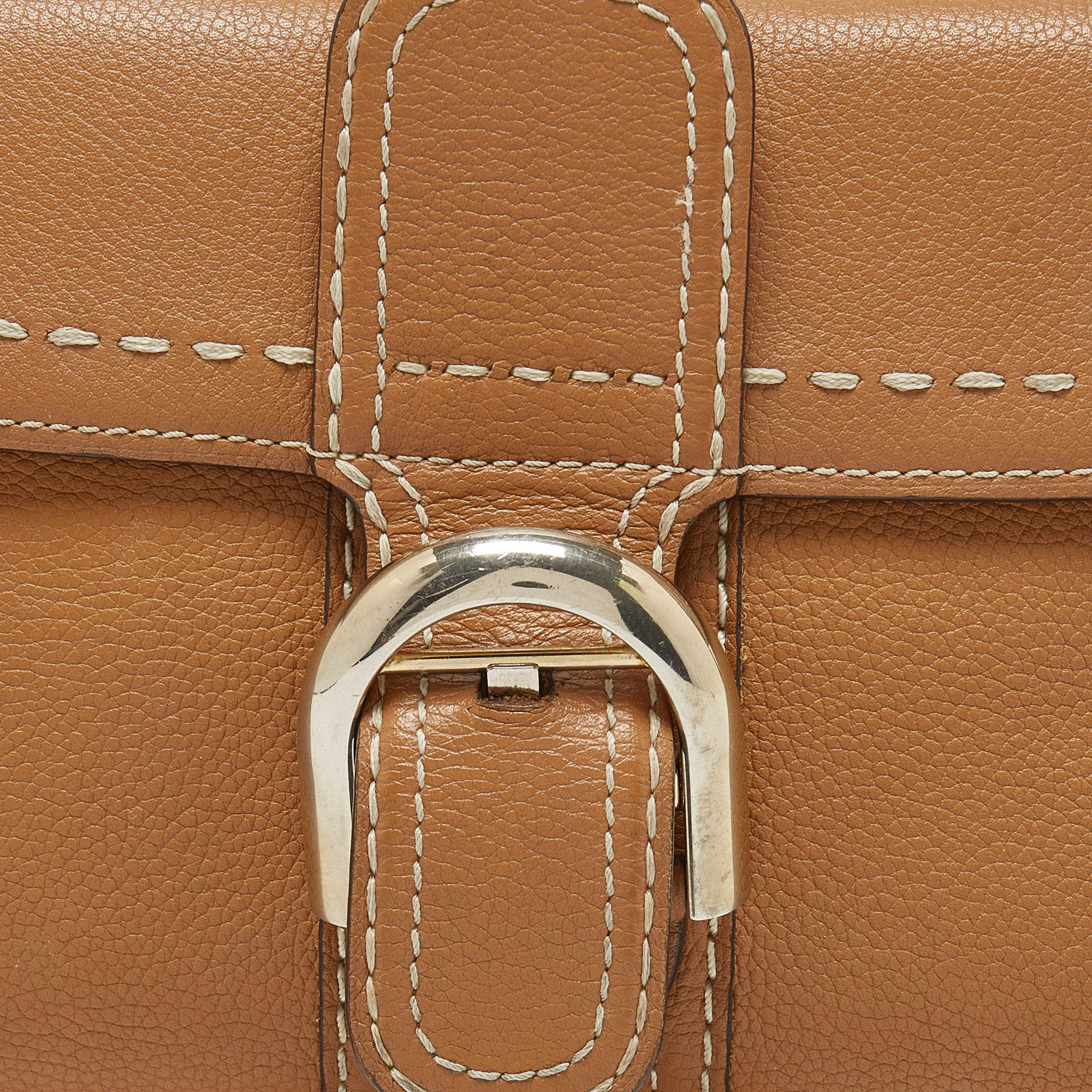Delvaux Brillant East/West Mini Surpiqué - Brown Handle Bags