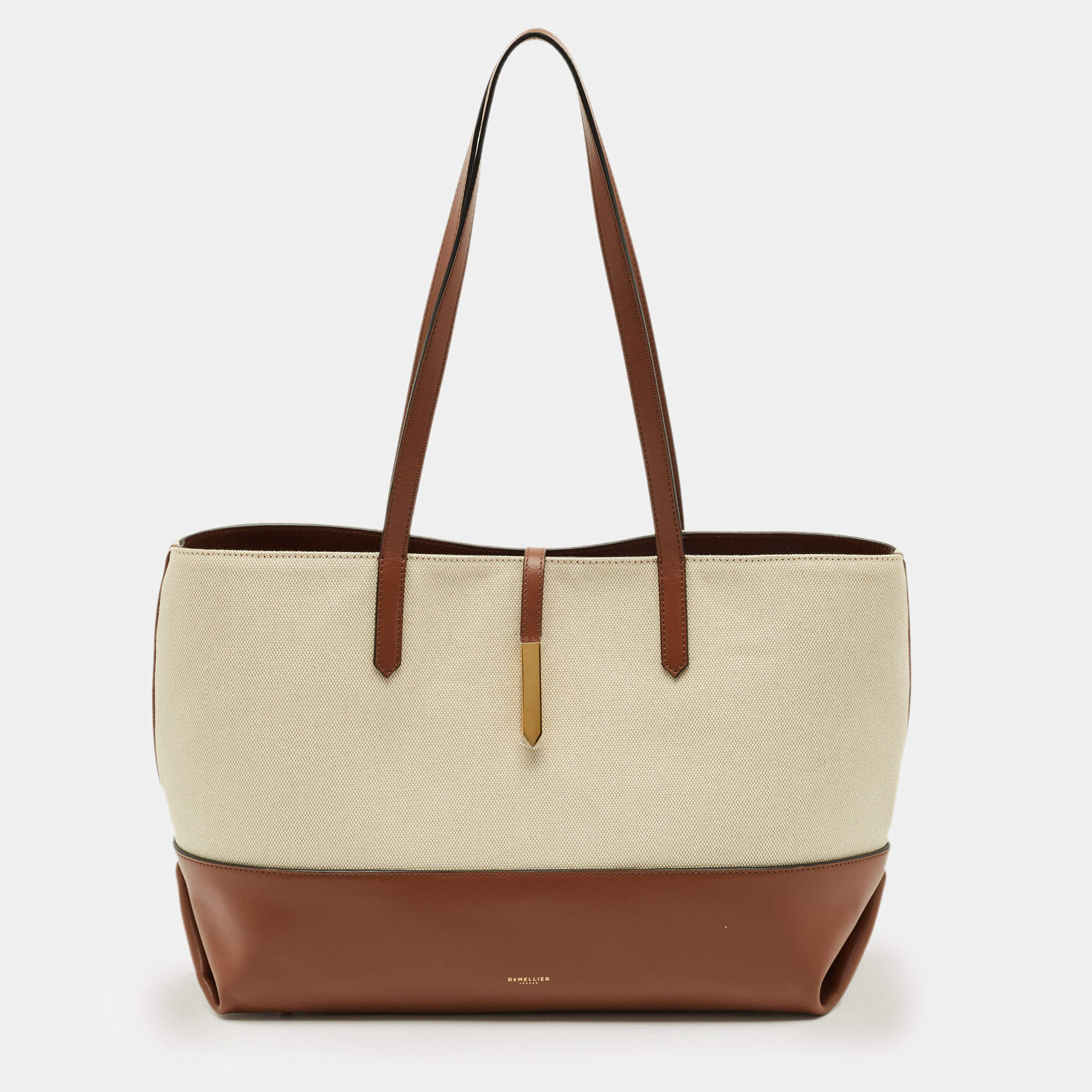 مملوكة مسبقًا DeMellier Brown/Natural Canvas and Leather The Tokyo Tote